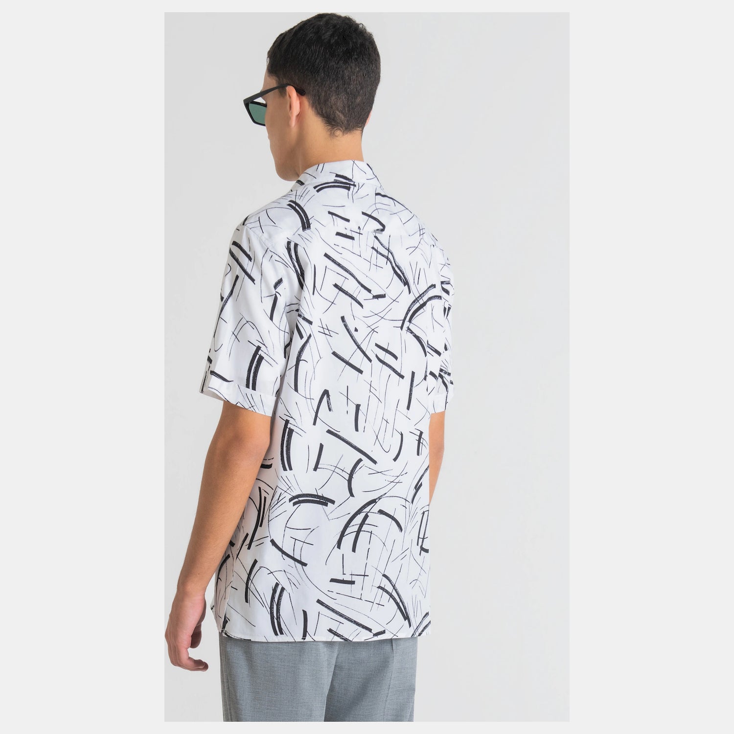 Antony Morato Camisa Shirt Mmss00171 Whi Black Branco Preto_shot2