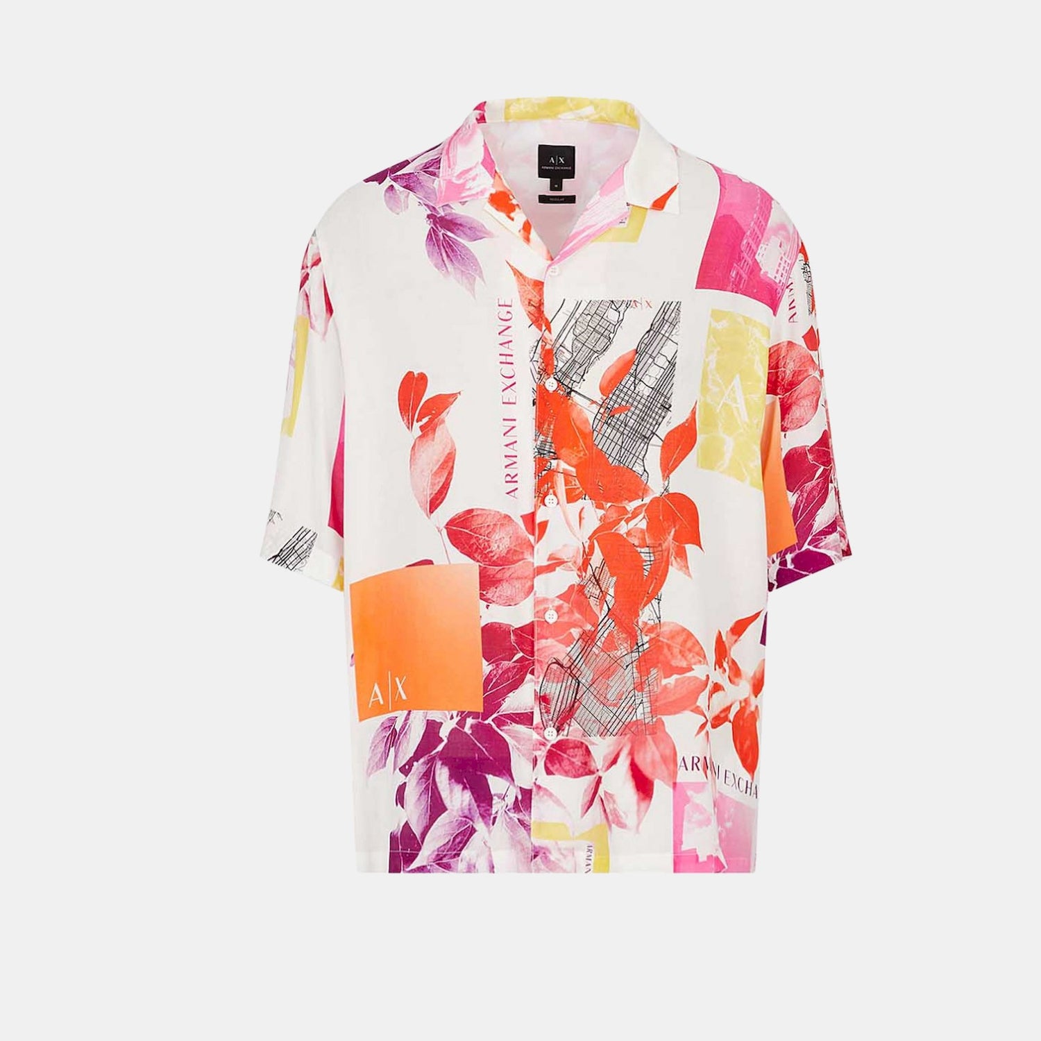 Armani Camisa Shirt 3rzc47 Znrnz White Mult Branco Multi_shot1