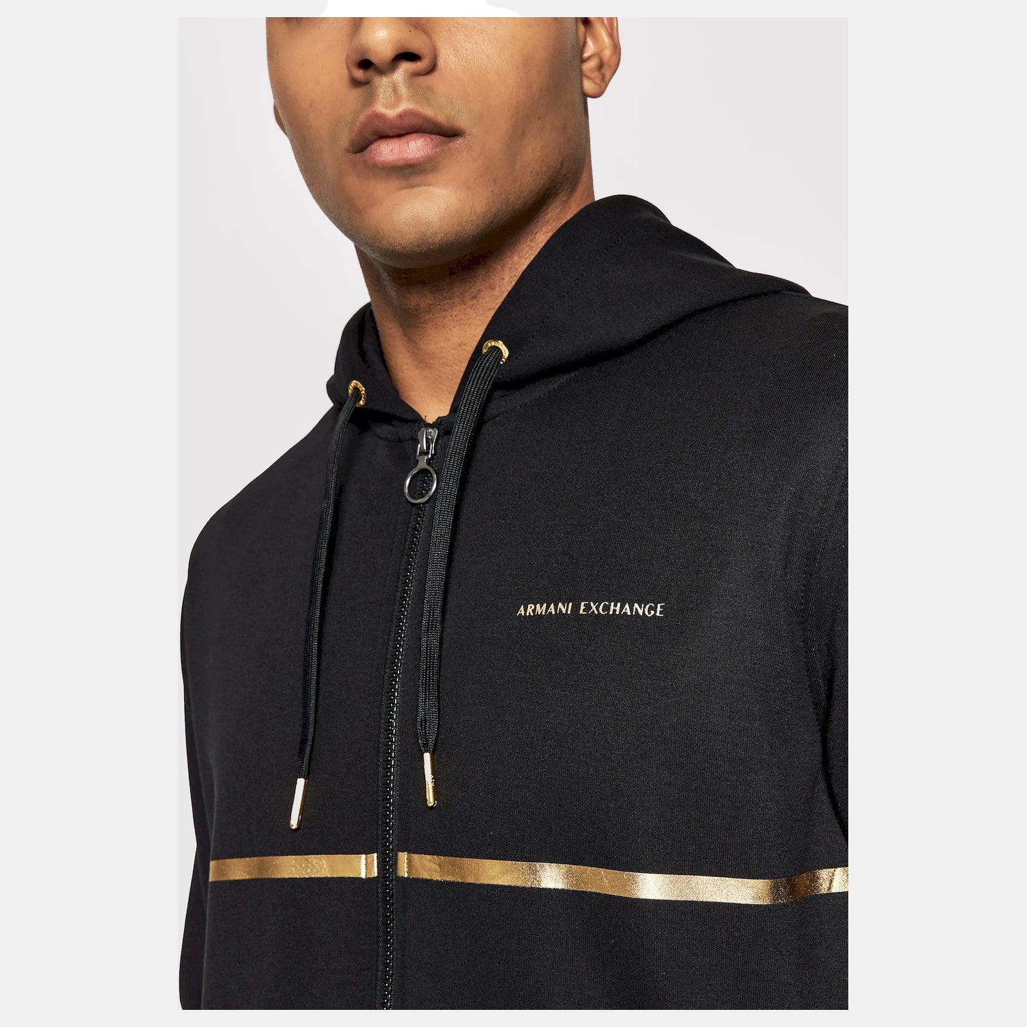 Armani Exchange Blusao Jackets 3lzmnb Z9n1z Blk Gold Preto Ouro_shot3