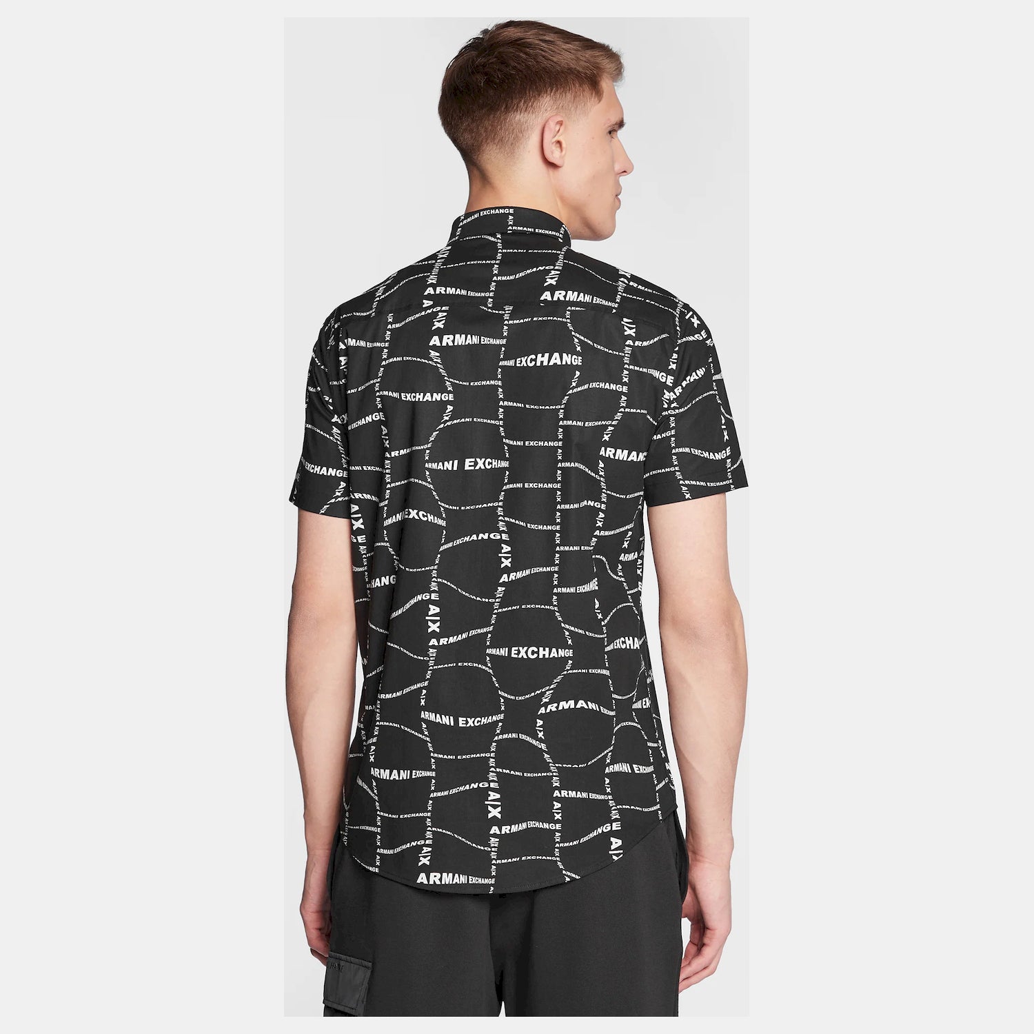 Armani Exchange Camisa Shirt 3rzc04 Zneaz Black Preto_shot1