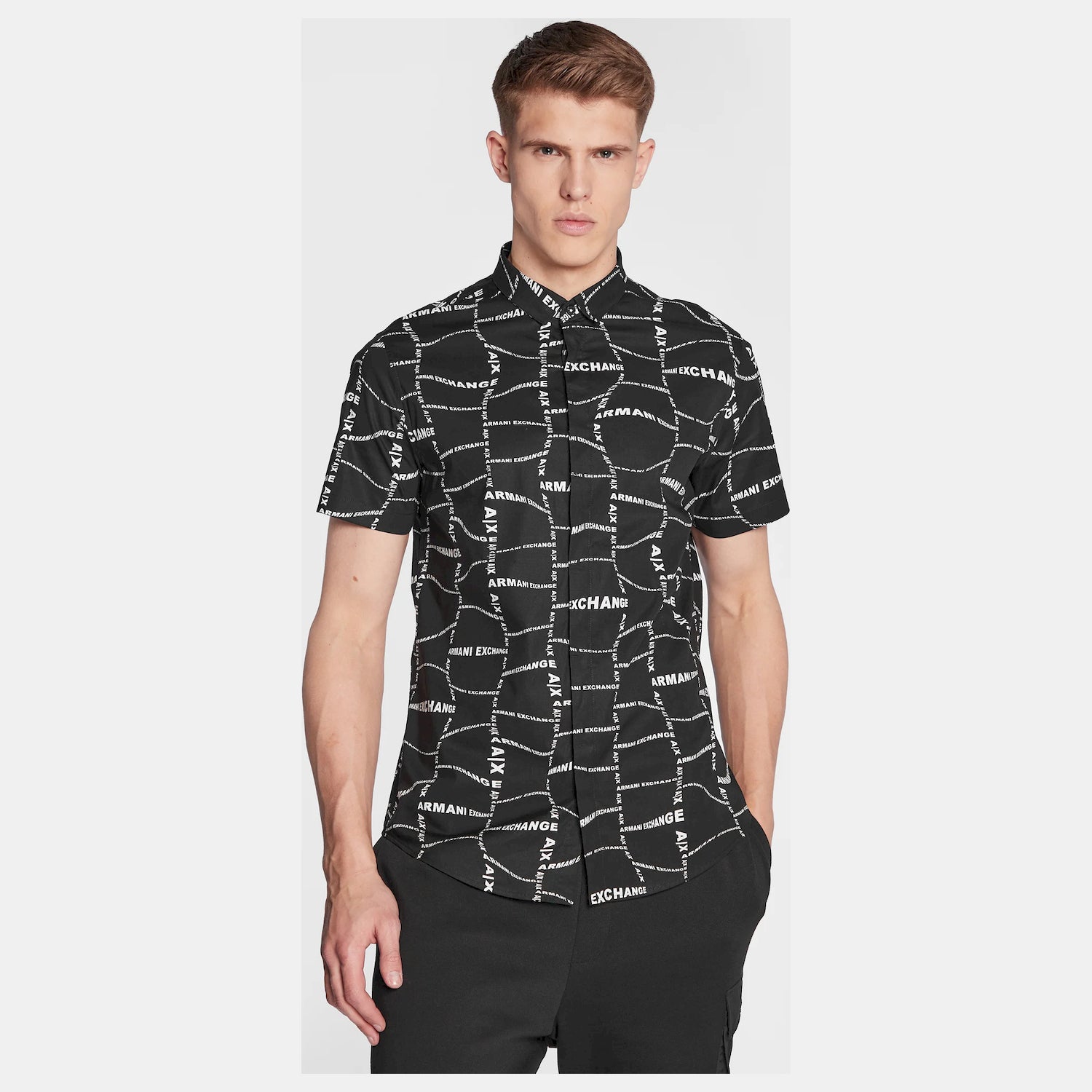 Armani Exchange Camisa Shirt 3rzc04 Zneaz Black Preto_shot3