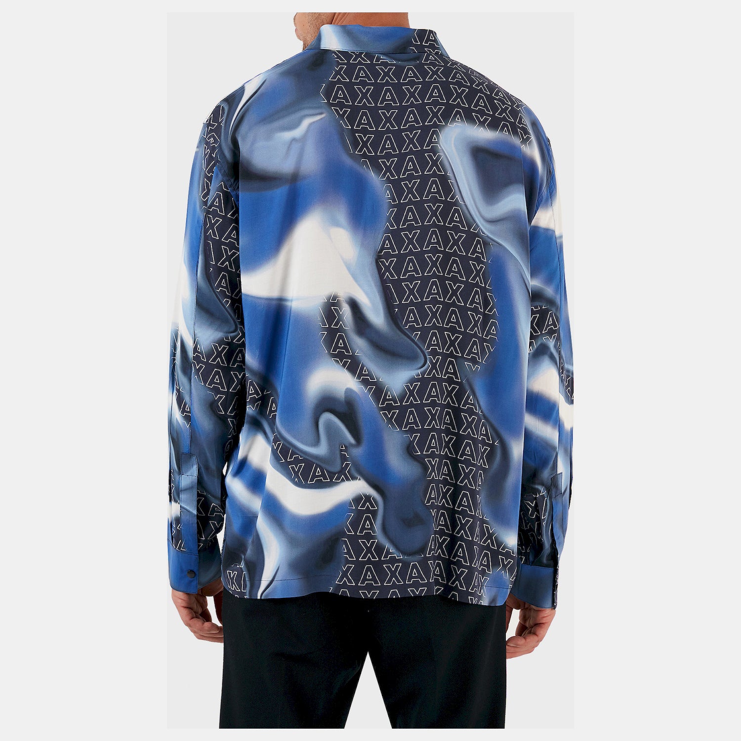 Armani Exchange Camisa  Shirt 6rzc10 Znrnz Blue Multi Azul Multicolor_shot2