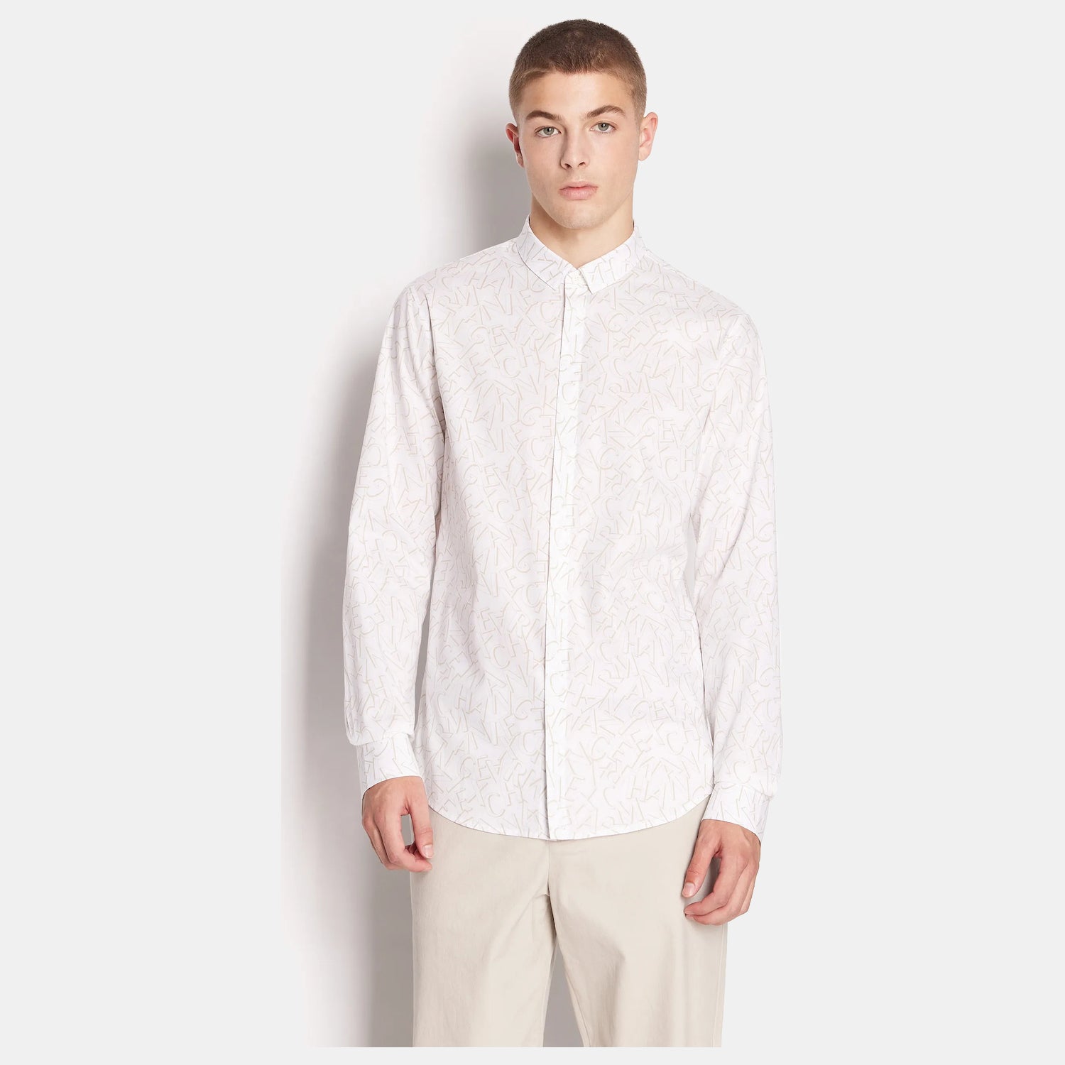 Armani Exchange Camisa Shirt 6rzc25 Zneaz White Branco_shot4