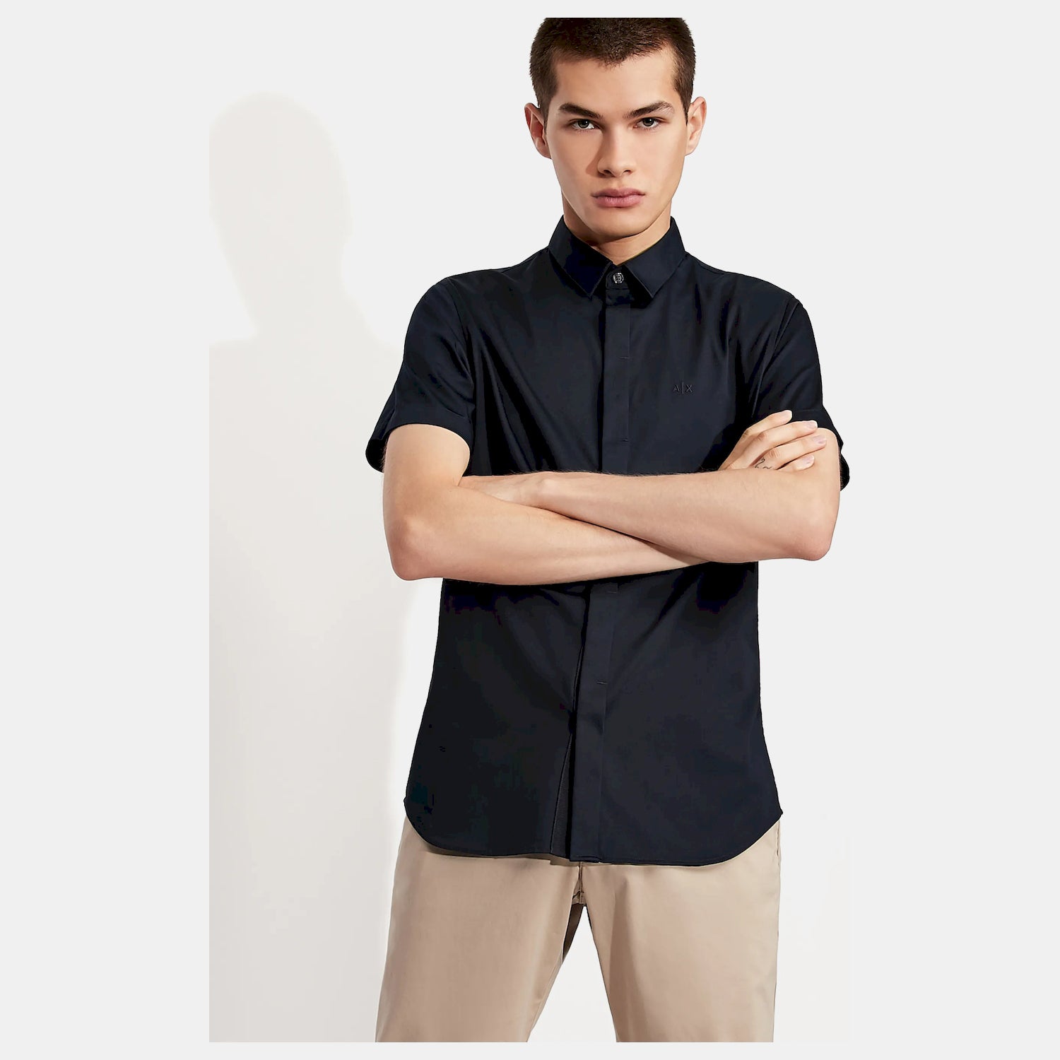 Armani Exchange Camisa Shirt 8nzcbf Zn10z Navy Navy_shot4