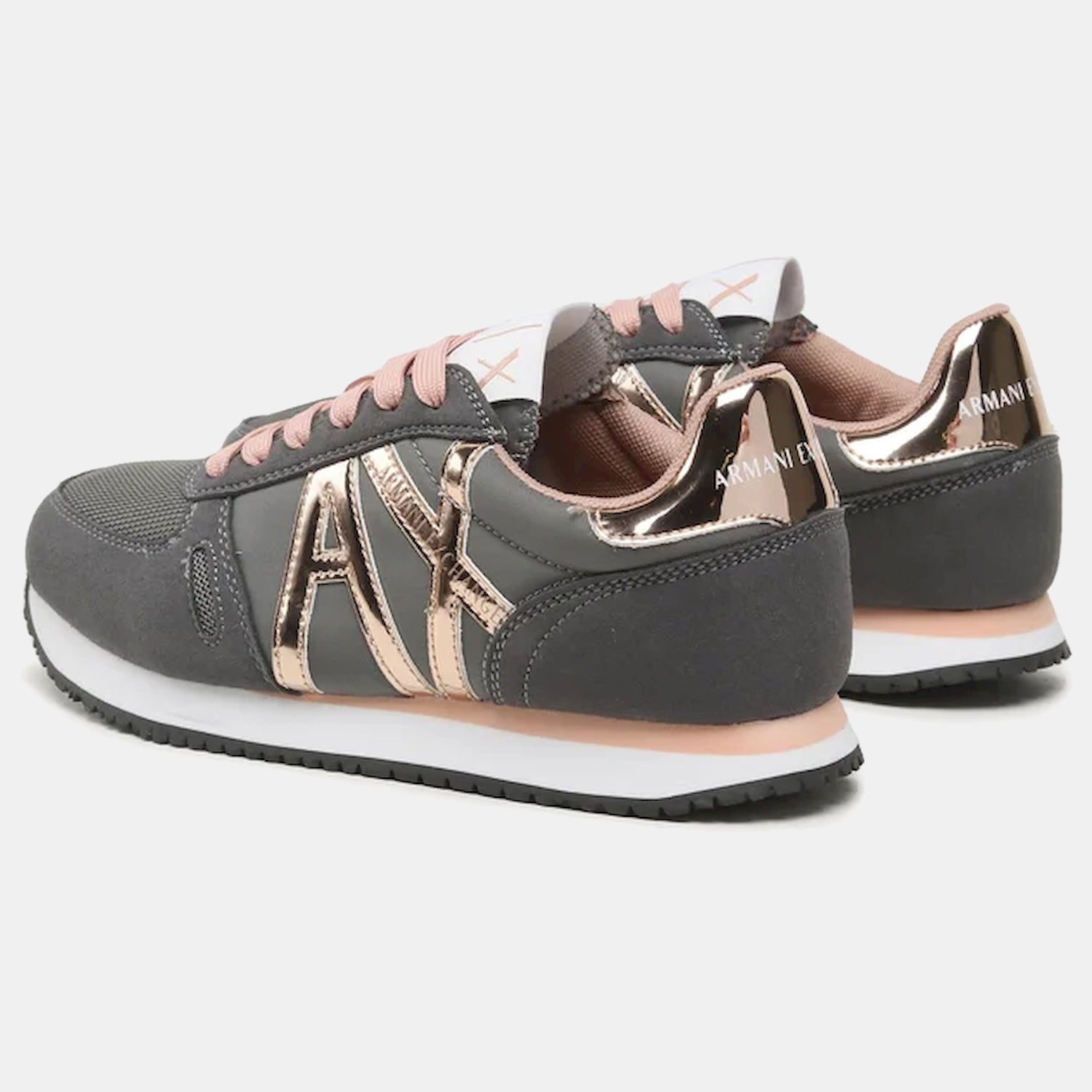 Armani Exchange Sapatilhas Sneakers Shoes Xdx031 Xv137 Grey Pink Cinza Rosa_shot1
