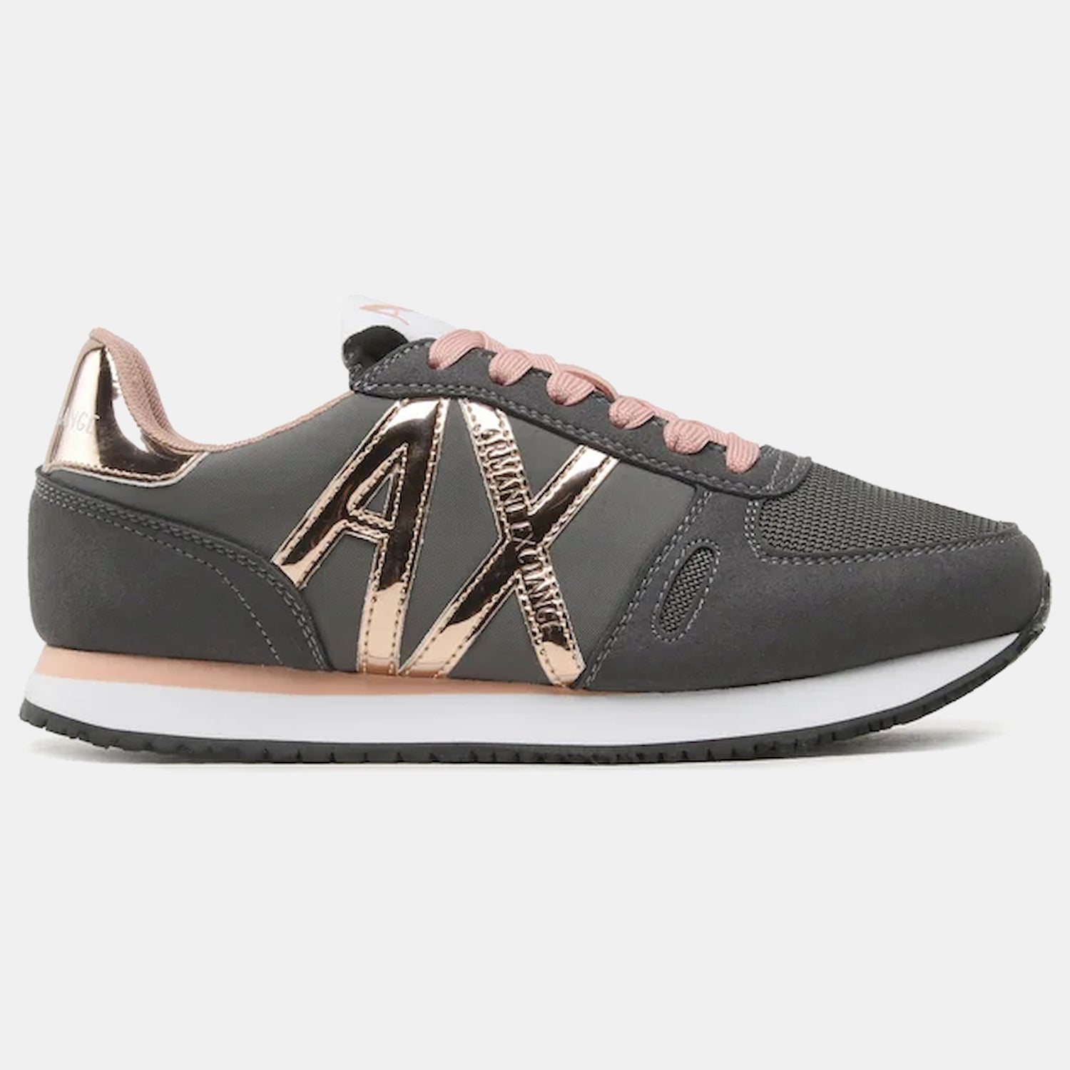 Armani Exchange Sapatilhas Sneakers Shoes Xdx031 Xv137 Grey Pink Cinza Rosa_shot3