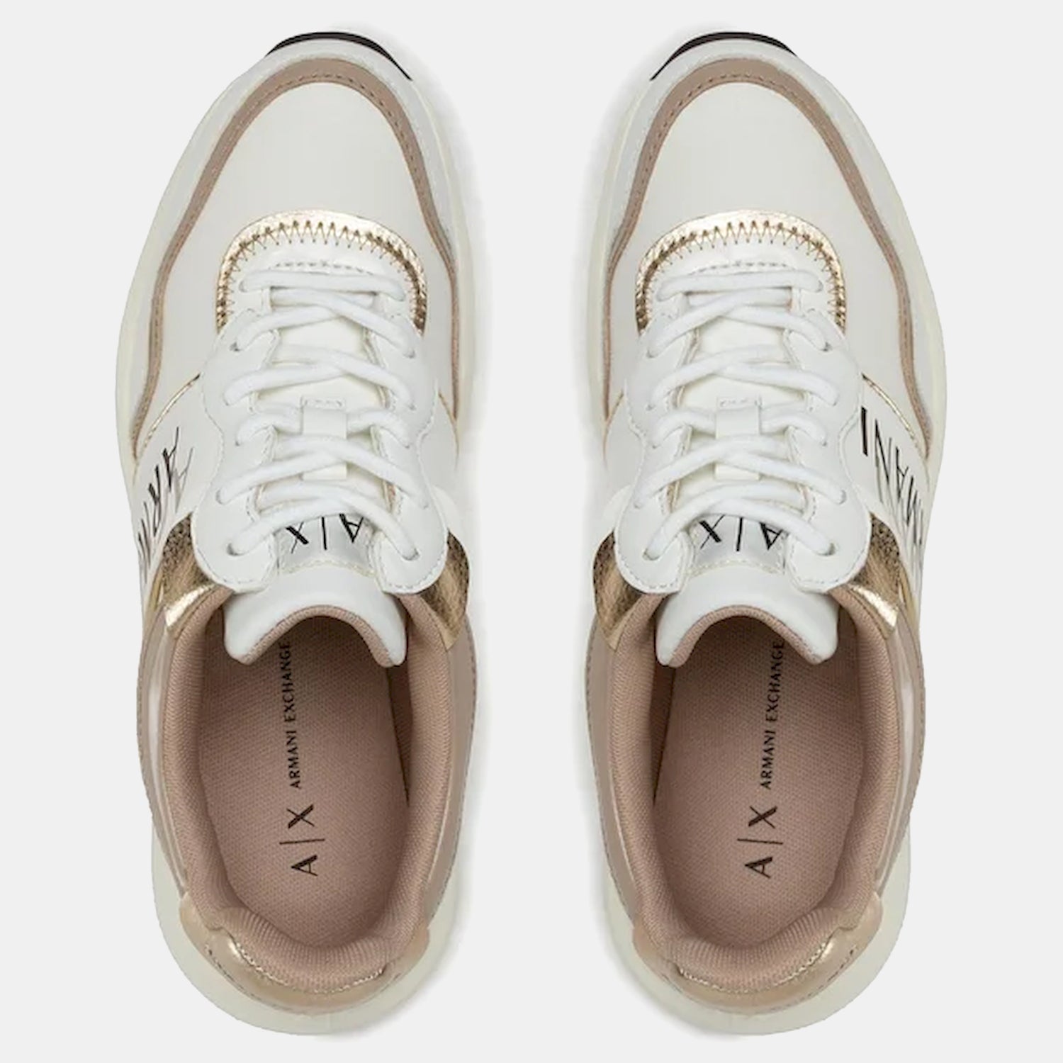 Armani Exchange Sapatilhas Sneakers Shoes Xdx087 Xv450 White Beig Branco Beige_shot3