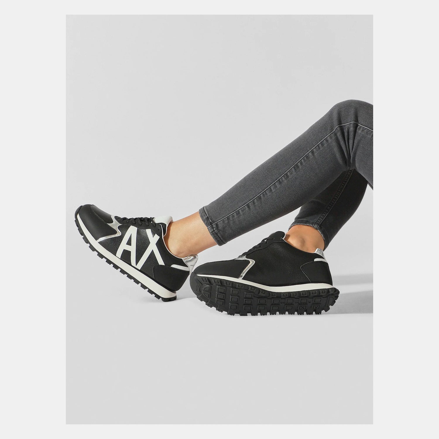 Armani Exchange Sapatilhas Sneakers Shoes Xdx139 Xv733 Blk White Preto Branco_shot5