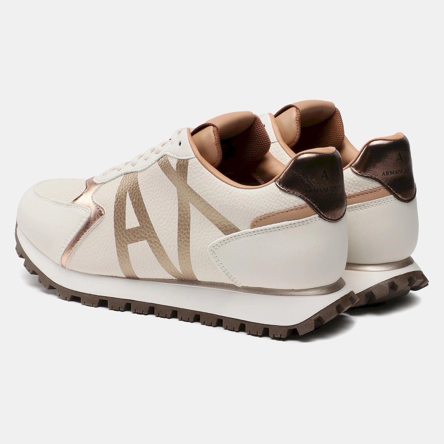 Armani Exchange Sapatilhas Sneakers Shoes Xdx139 Xv733 Whi Brown Branco Castanho_shot2