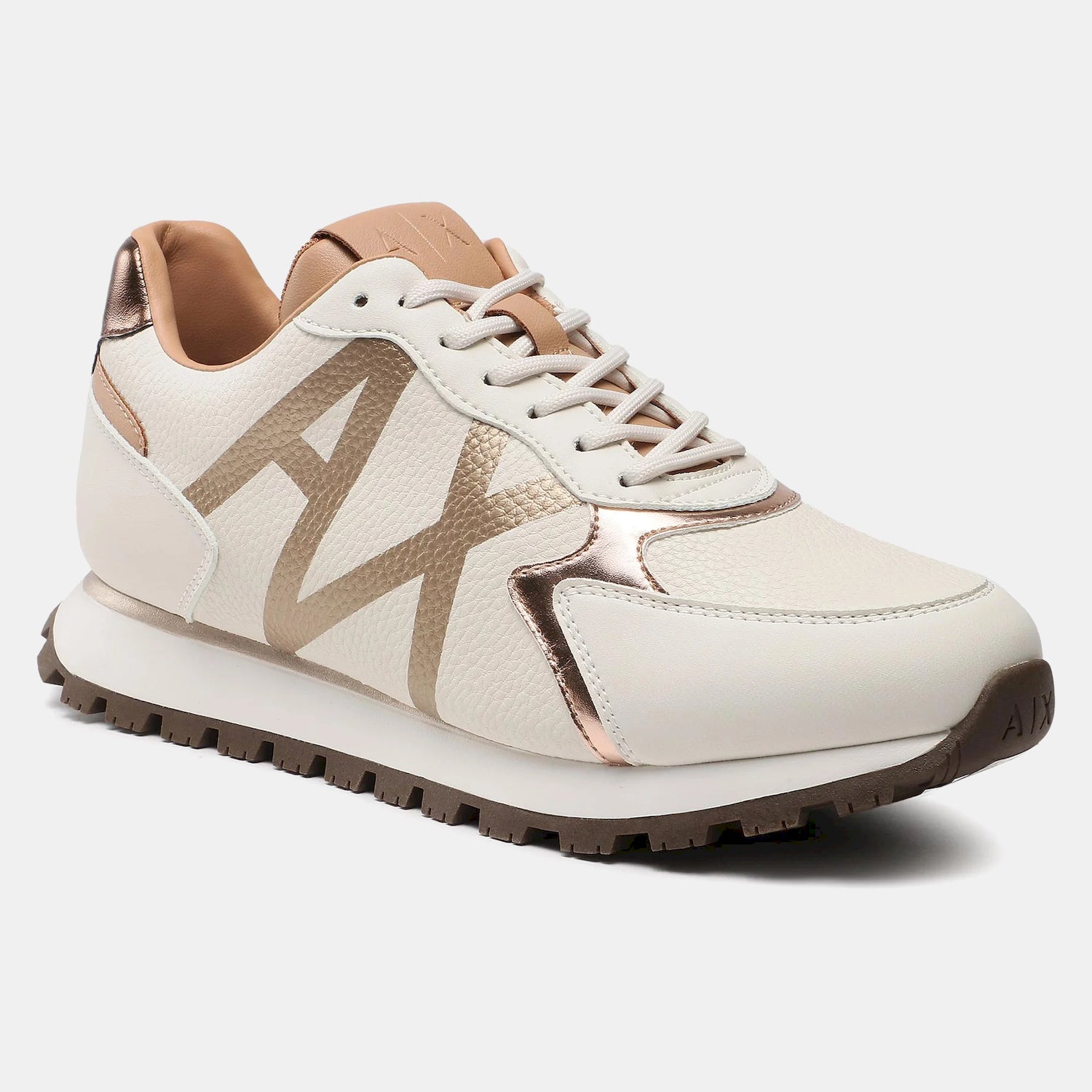 Armani Exchange Sapatilhas Sneakers Shoes Xdx139 Xv733 Whi Brown Branco Castanho_shot6
