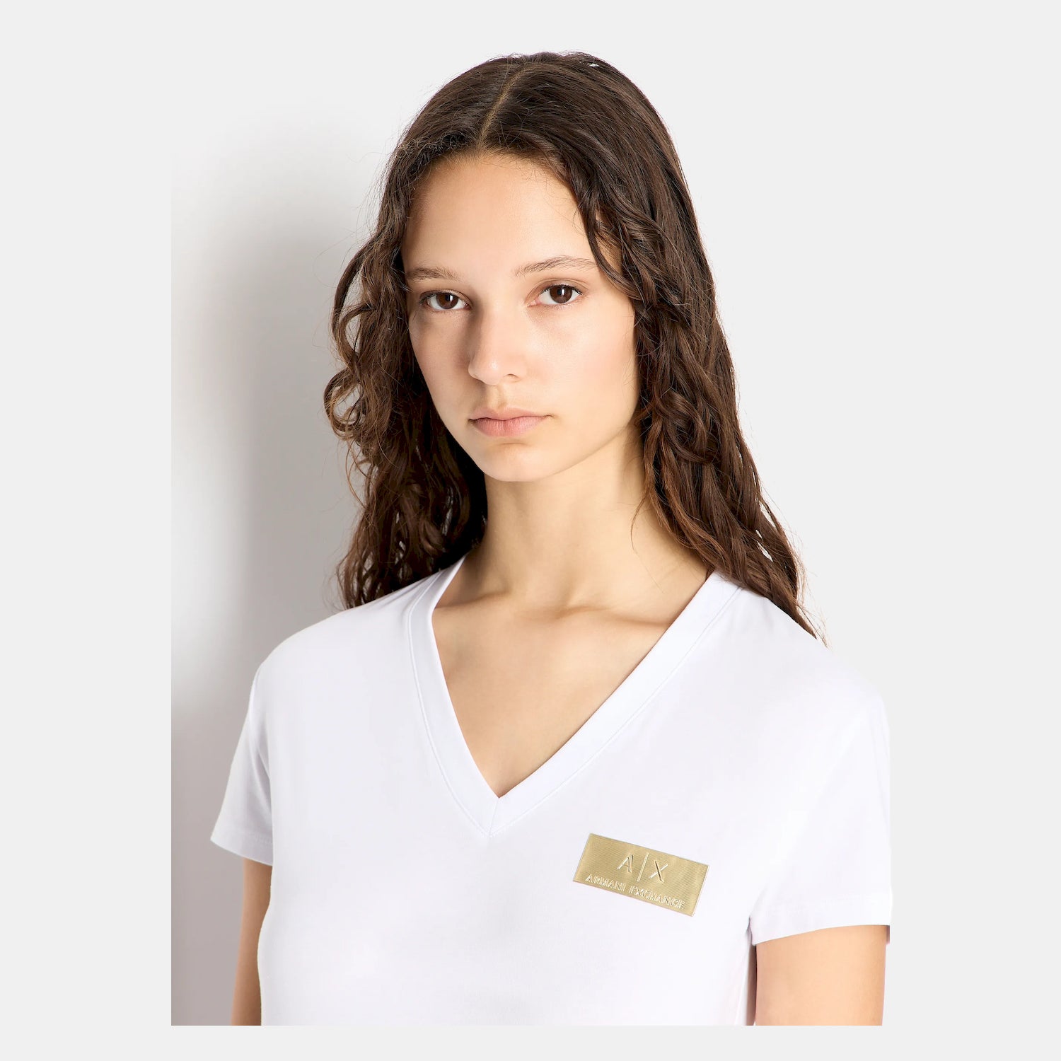 Armani Exchange T Shirt 6ryt46 Yjc7z Whi Gold Branco Dourado_shot3