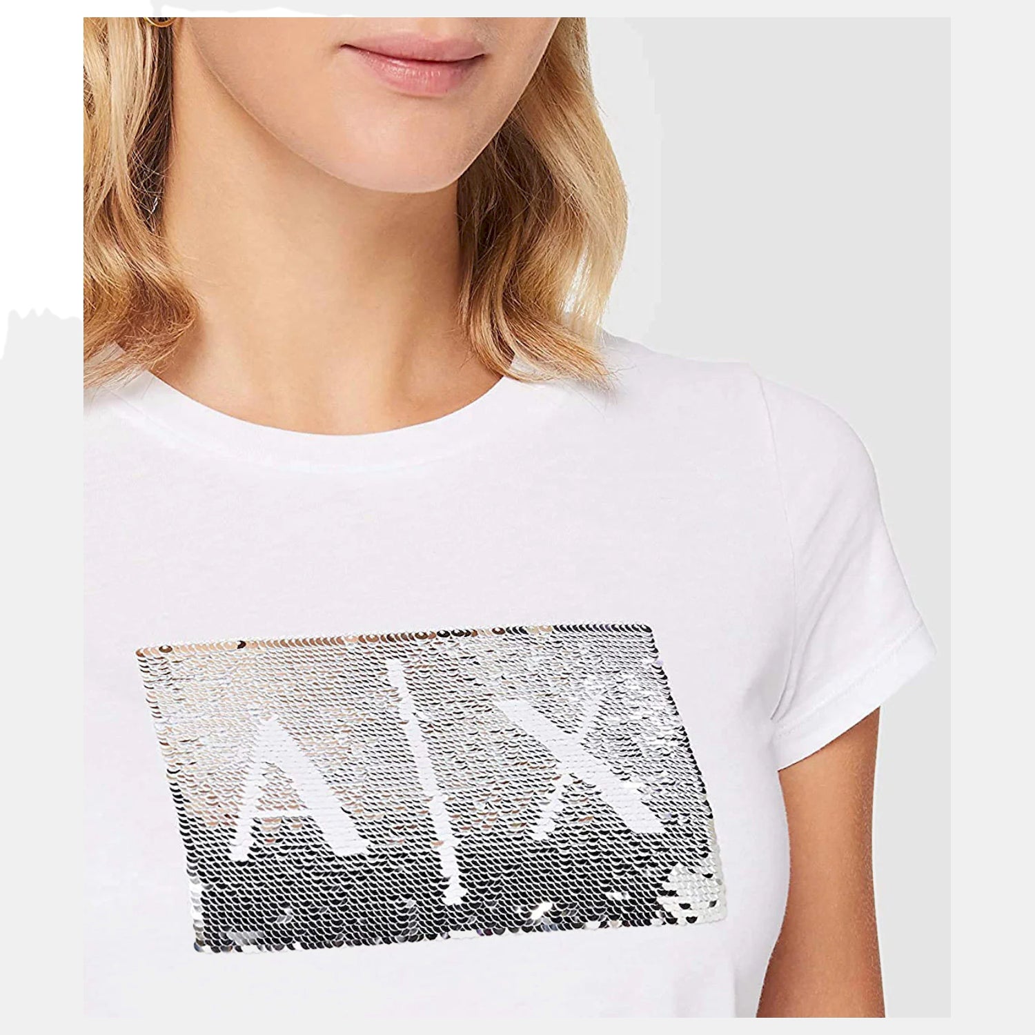 Armani Exchange T Shirt 8nytdl Yj73z Whi Silver Branco Prateado_shot1