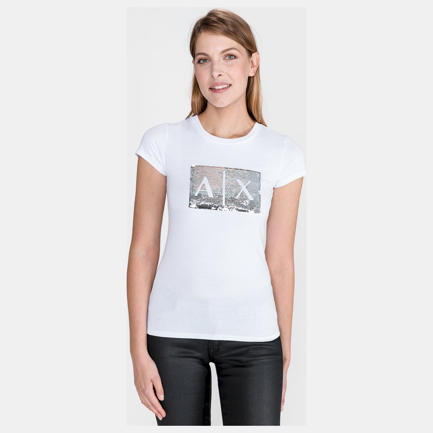 Armani Exchange T Shirt 8nytdl Yj73z Whi Silver Branco Prateado_shot2