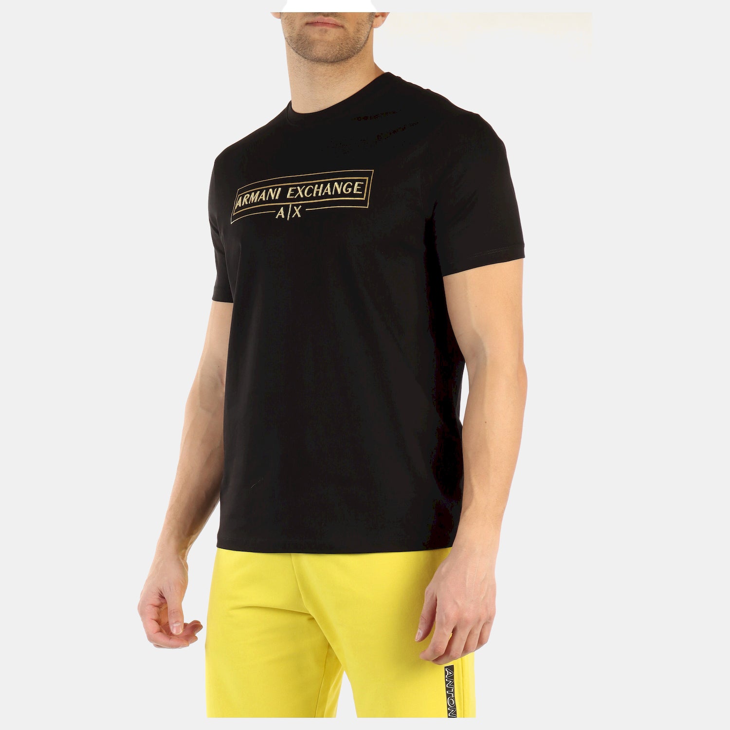 Armani T Shirt 3rztra Zj9az Blk Gold Preto Ouro_shot1