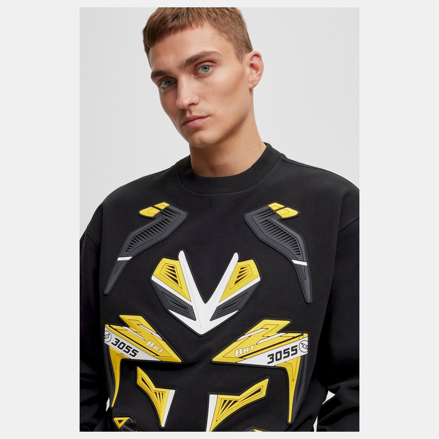 Boss Camisola Sweat Webikergear Blk Yellow Preto Amarelo_shot2
