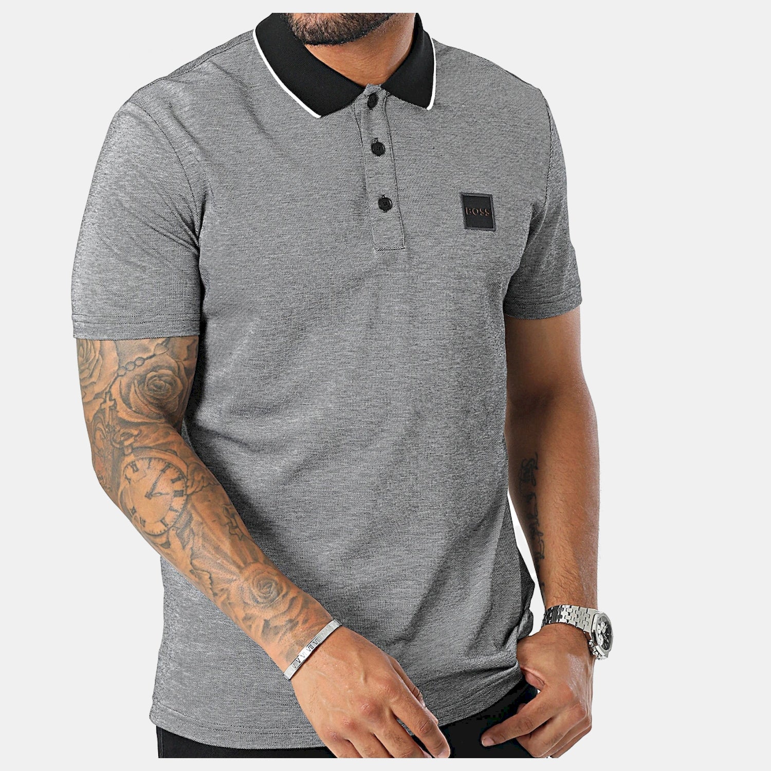 Boss Polo Peoxford Grey Black Cinza Preto_shot4