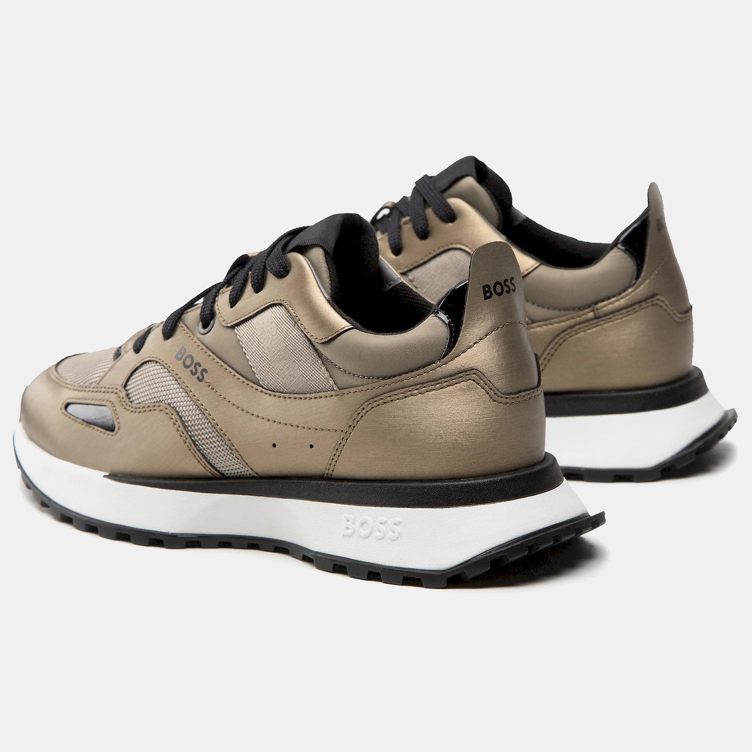 Boss Sapatilhas Sneakers Shoes Jonah Runn Mxm Brown Gold Castanho Ouro_shot1
