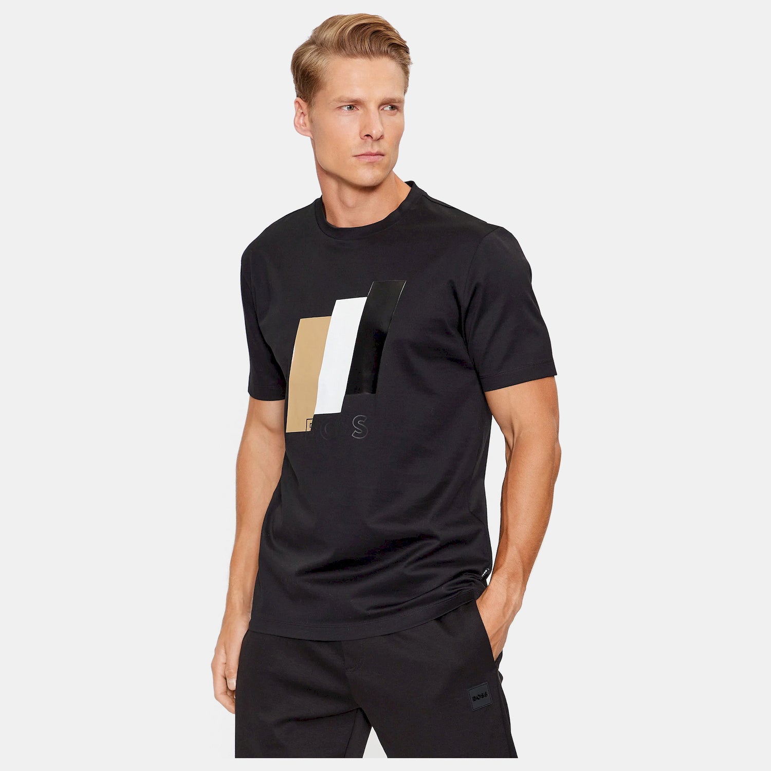 Boss T Shirt Tiburt410 Black Preto_shot3