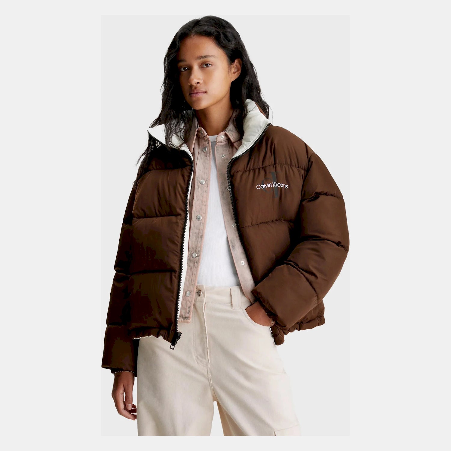 Calvin Klein Blusao Jackets J20j222333 Ivory Ivory_shot1