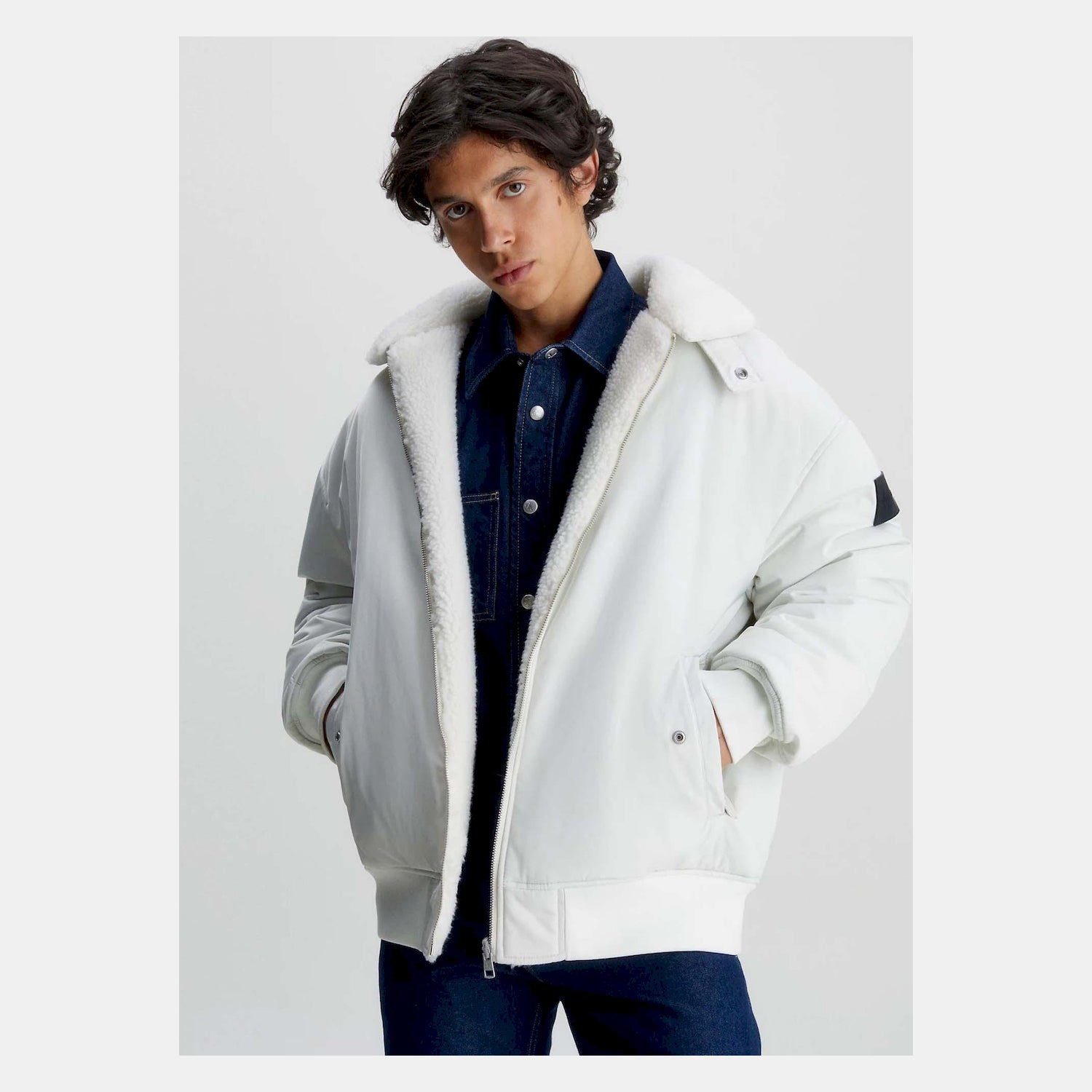 Calvin Klein Blusao Jackets J30j324123 Ivory Ivory_shot2