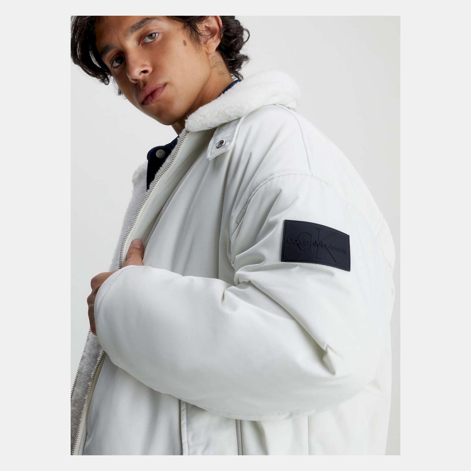 Calvin Klein Blusao Jackets J30j324123 Ivory Ivory_shot4