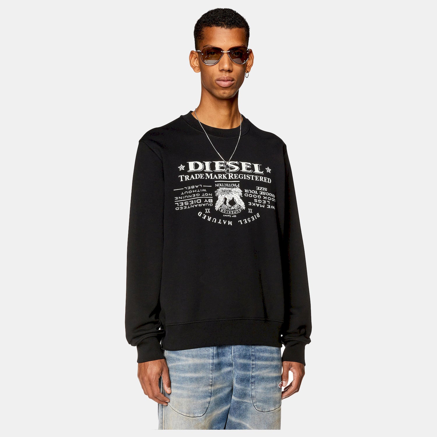 Diesel Camisola Sweat A03566 0jfav Black Preto_shot2