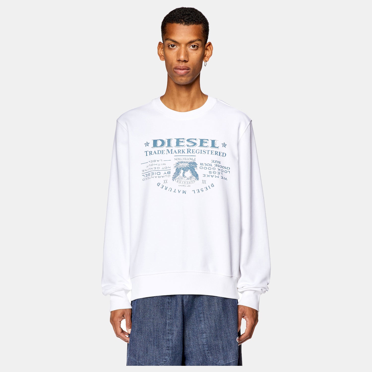 Diesel Camisola Sweat A03566 0jfav White Branco_shot1