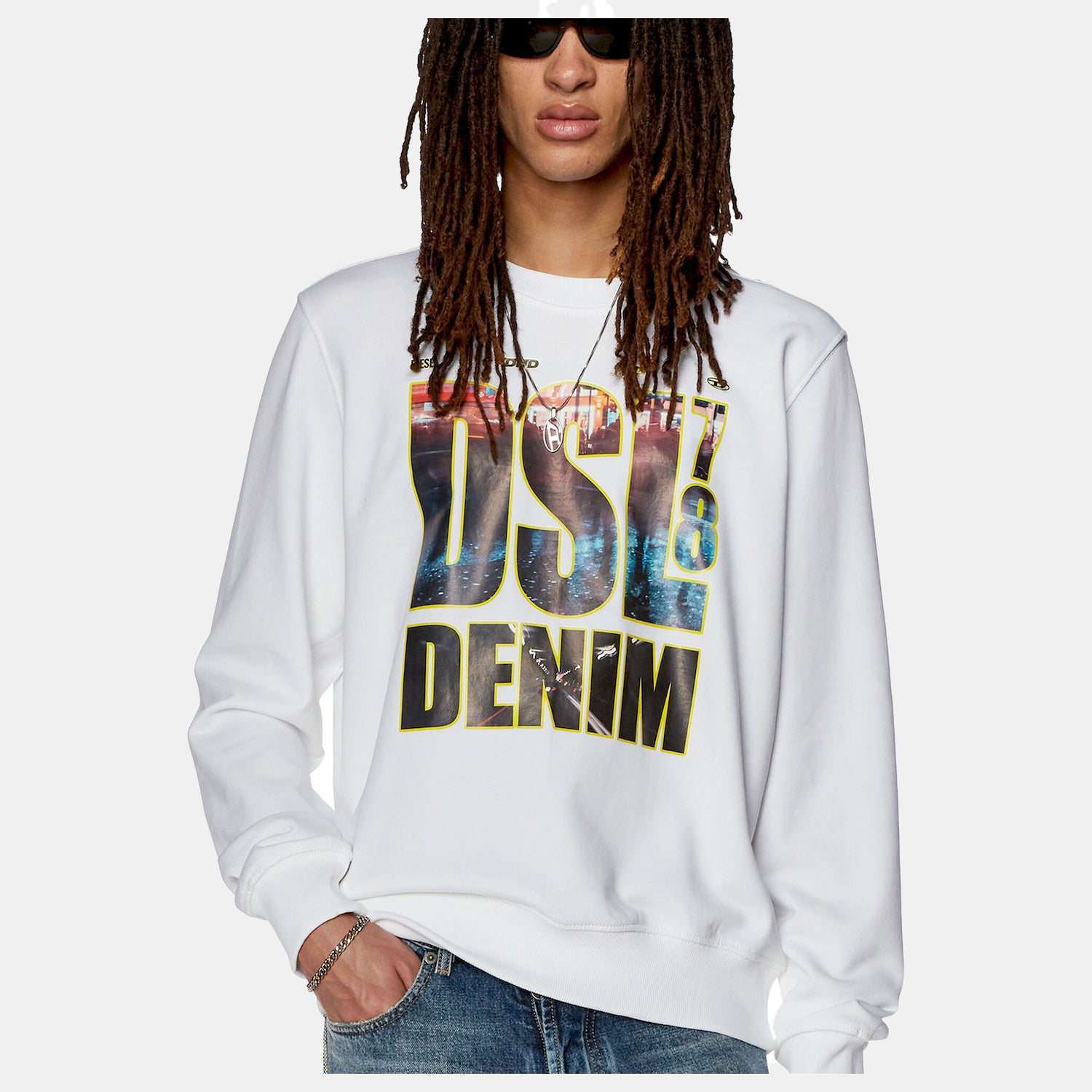 Diesel Camisola Sweat A11075 0jfav White Branco_shot3