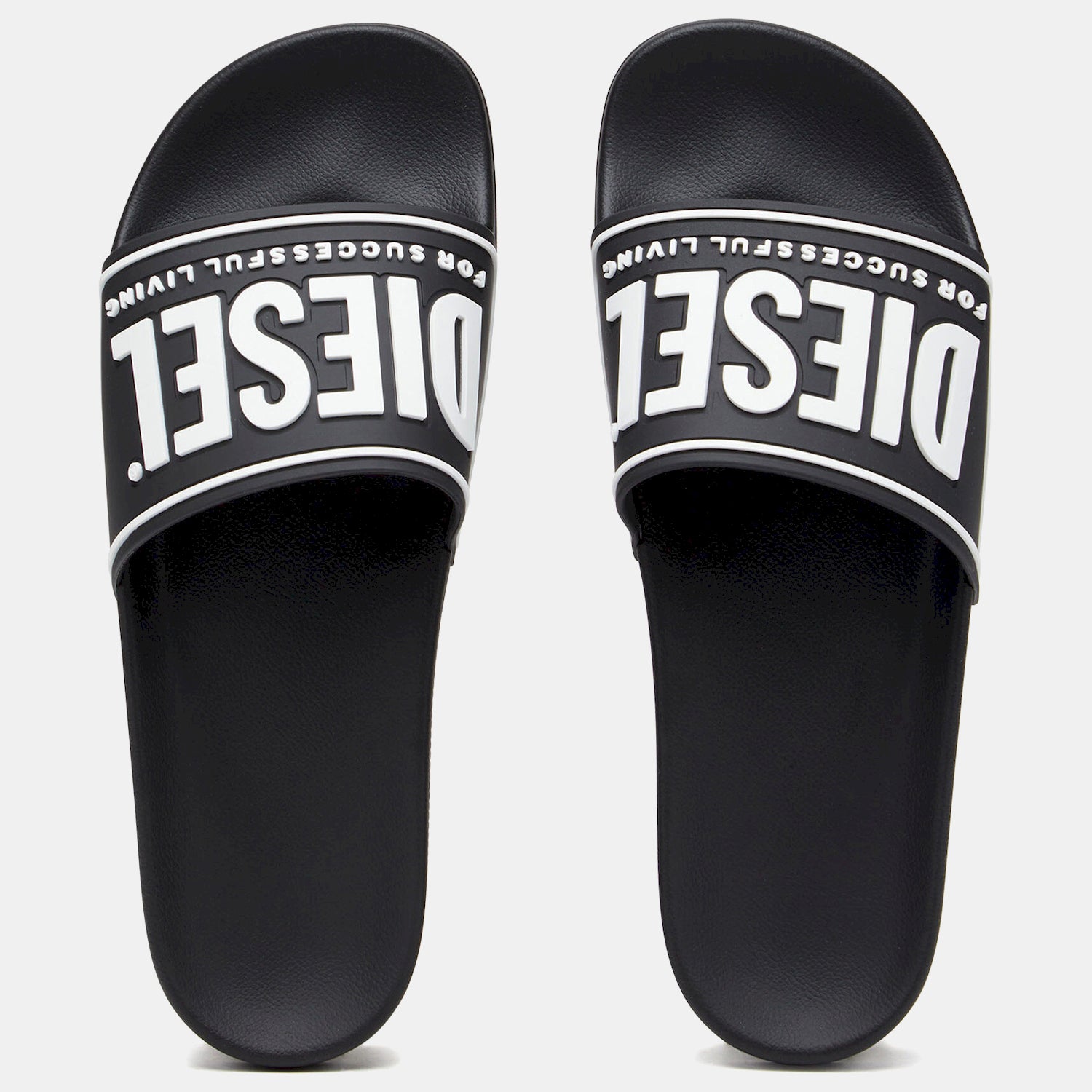 Diesel Chinelos Slippers Sa Mayemi Cc Blk White Preto Branco_shot2