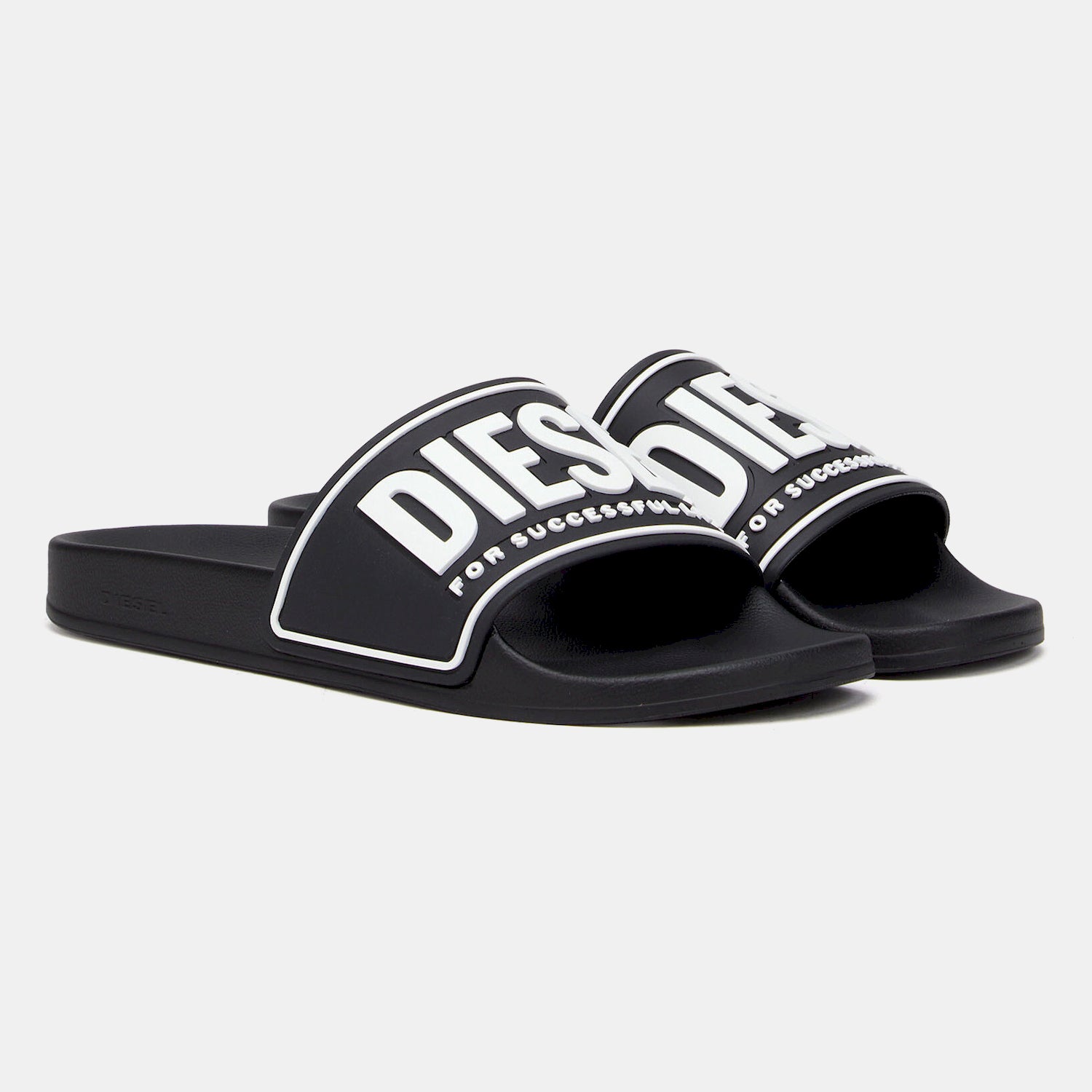 Diesel Chinelos Slippers Sa Mayemi Cc Blk White Preto Branco_shot3