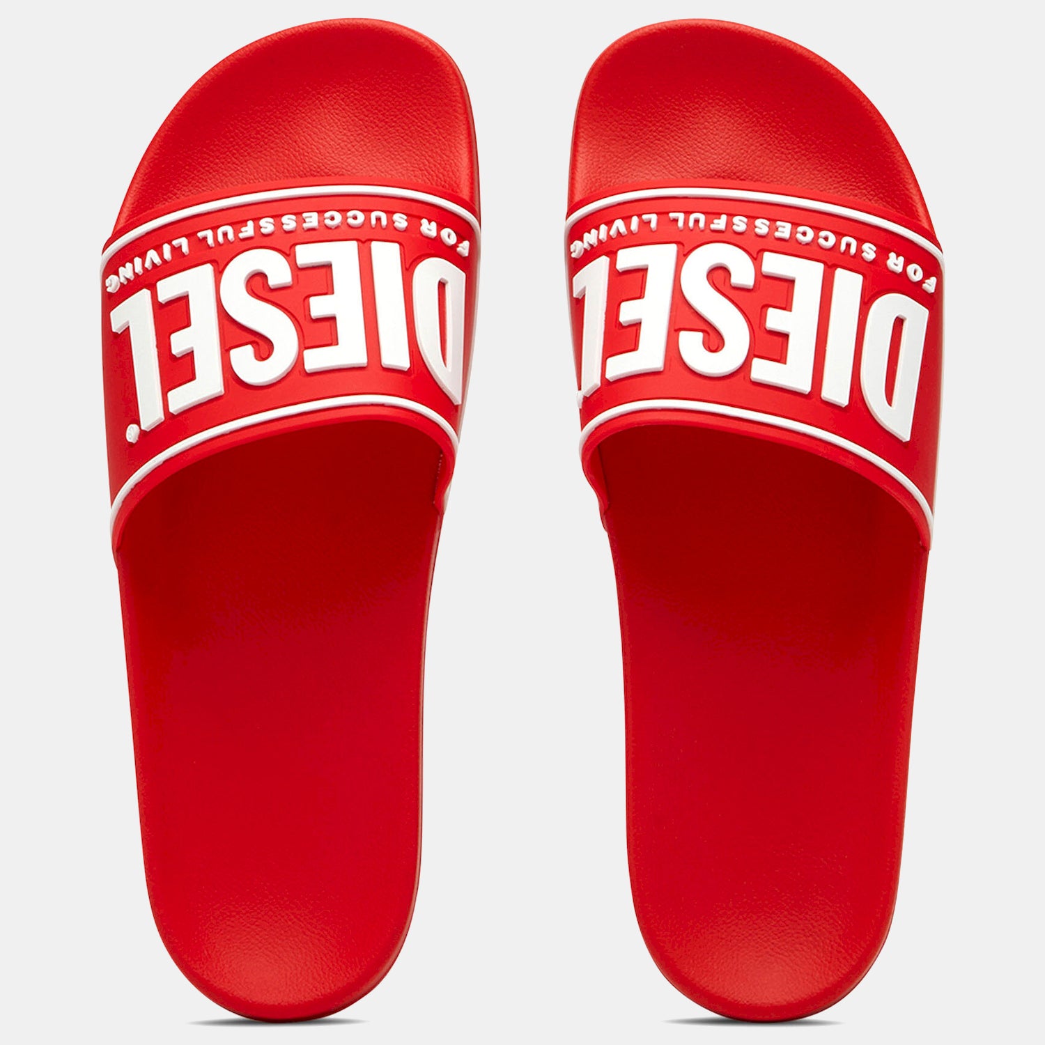 Diesel Chinelos Slippers Sa Mayemi Cc Red White Vermelho Branco_shot2