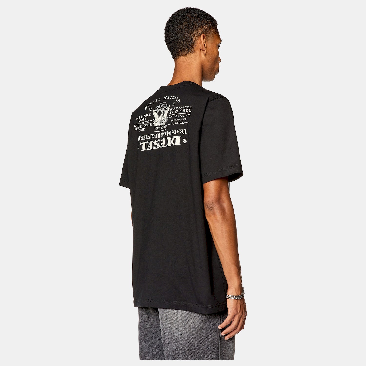 Diesel T Shirt A02333 0catm Black Preto_shot1
