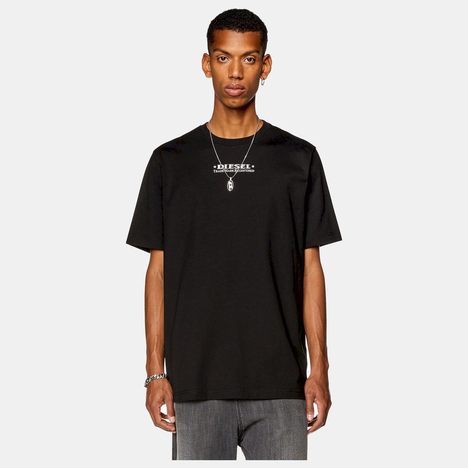 Diesel T Shirt A02333 0catm Black Preto_shot2