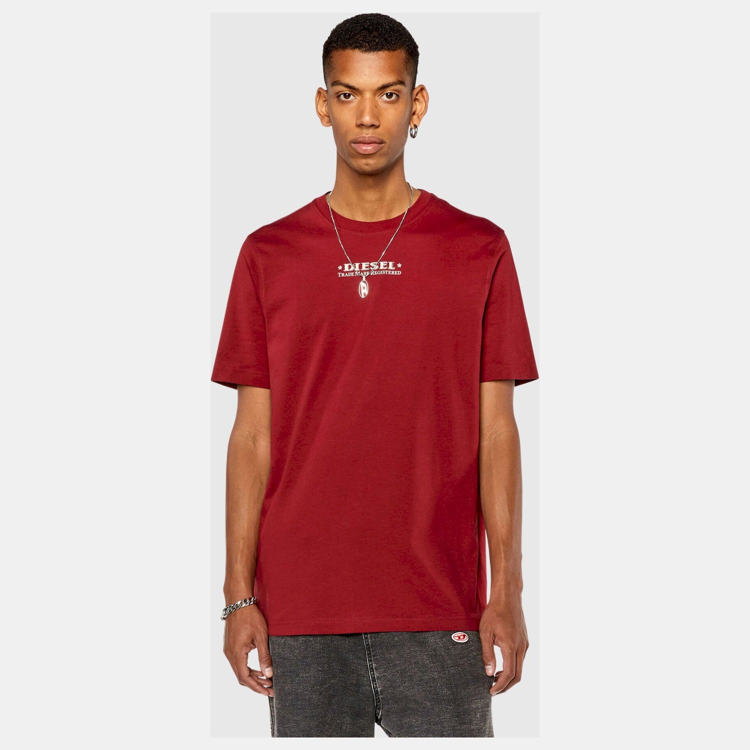 Diesel T Shirt A02333 0catm Red Vermelho_shot1