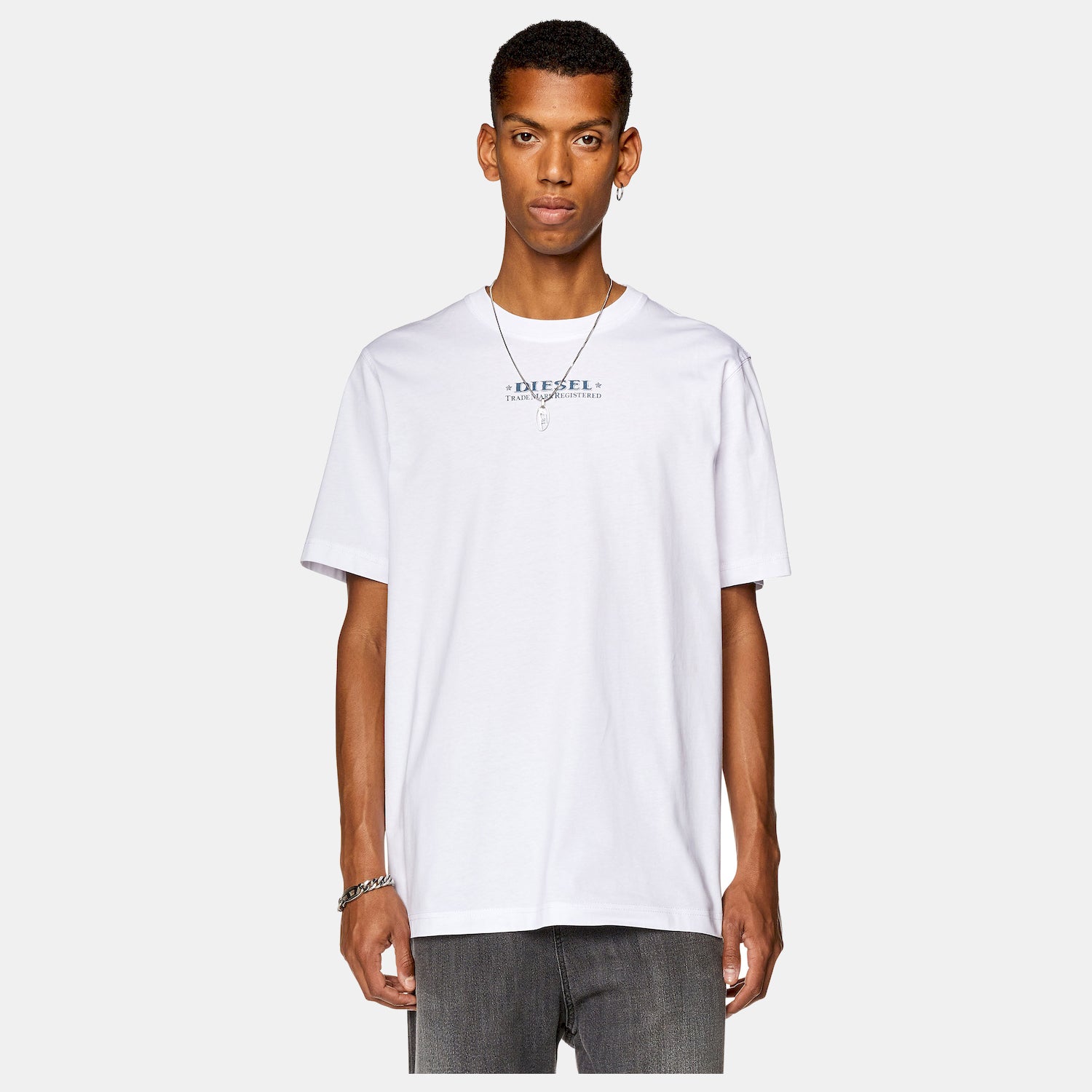 Diesel T Shirt A02333 0catm White Branco_shot2