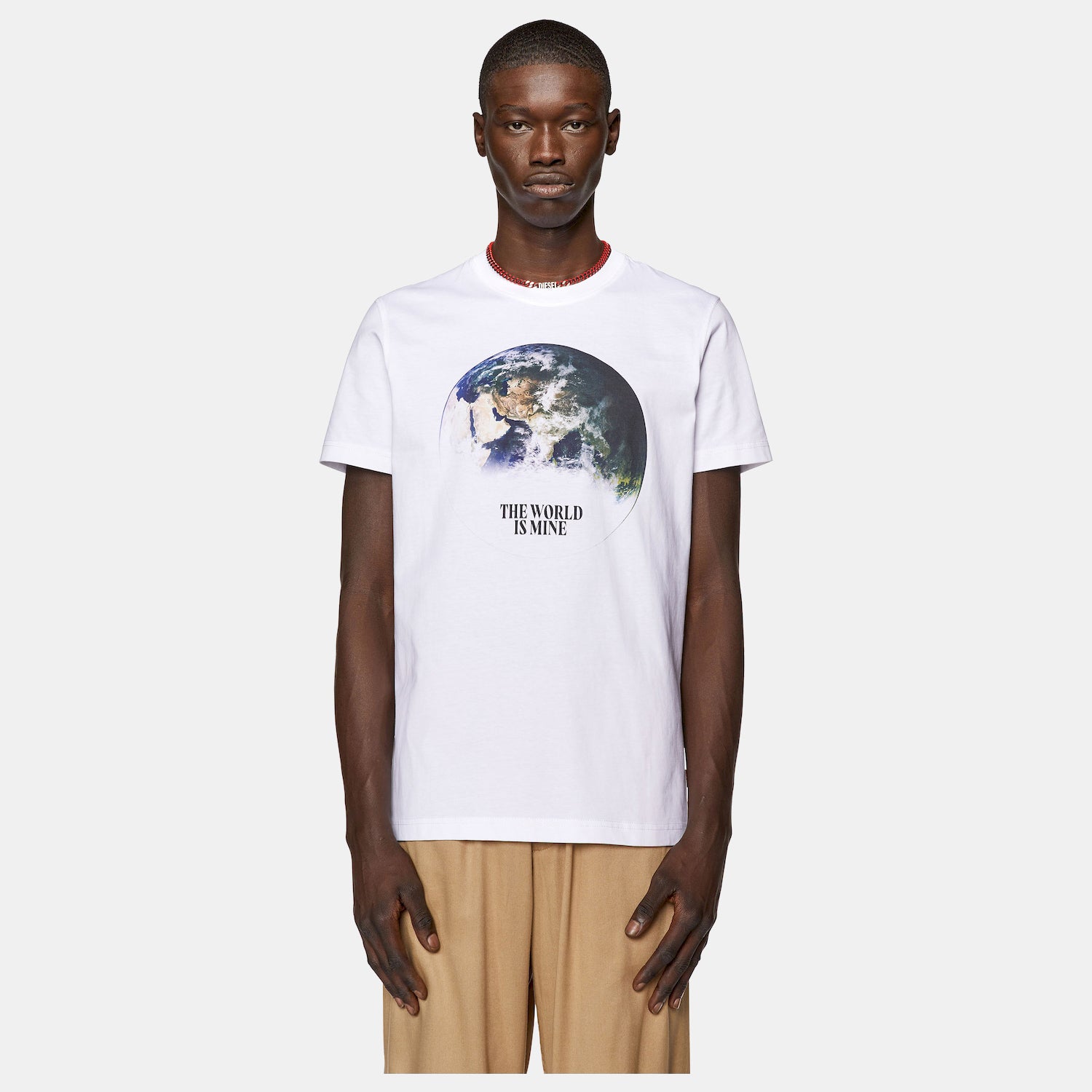 Diesel T Shirt A03567 0catm White Branco_shot1