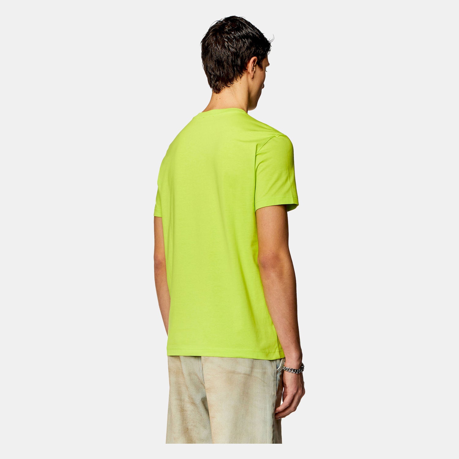 Diesel T Shirt A03766 0aaxj Lime Lima_shot1