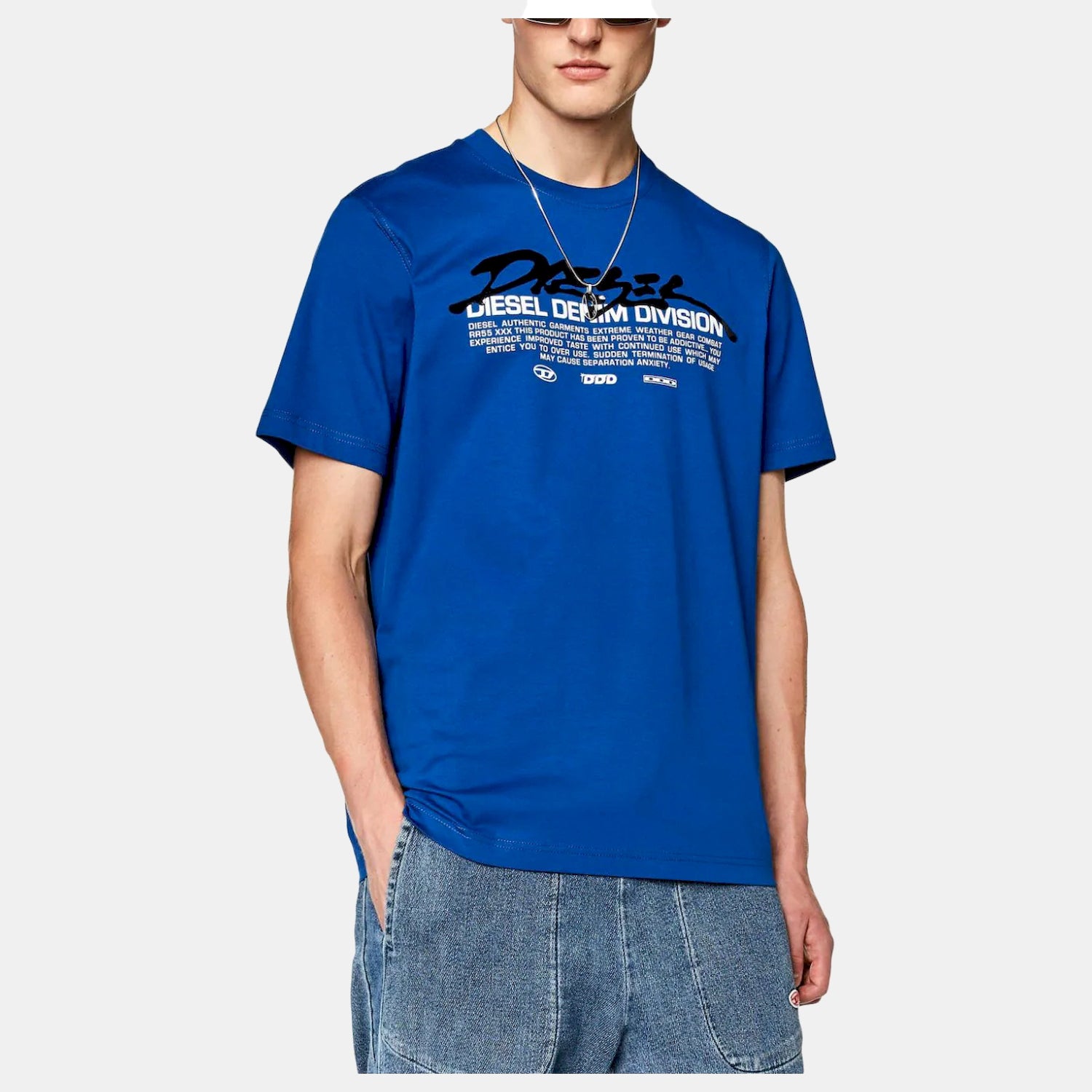 Diesel T Shirt A11067 0catm Royal Blue Azul Royal_shot1
