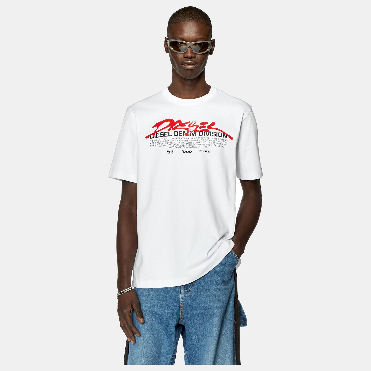 Diesel T Shirt A11067 0catm White Branco_shot2