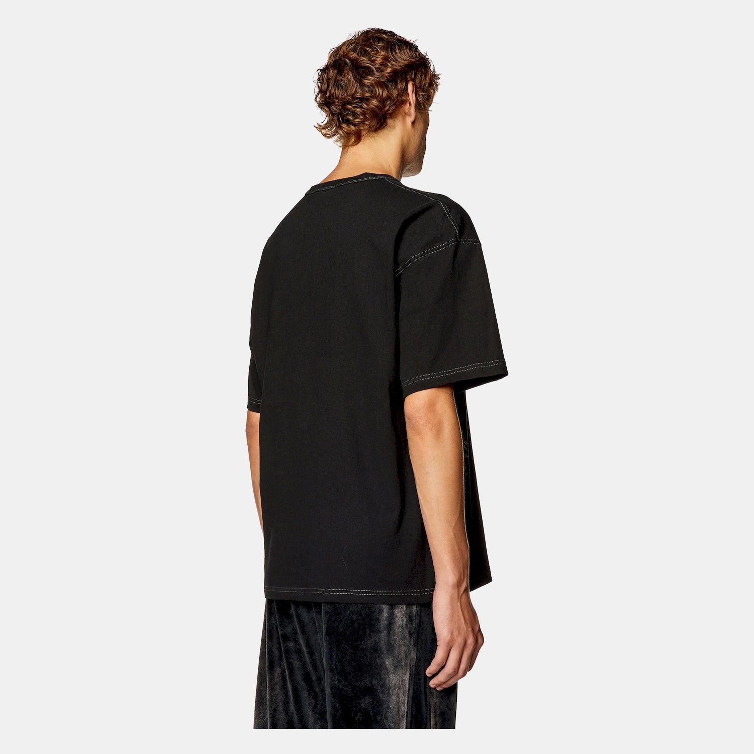 Diesel T Shirt A12118 0nfae Black Red Preto Vermelho_shot1