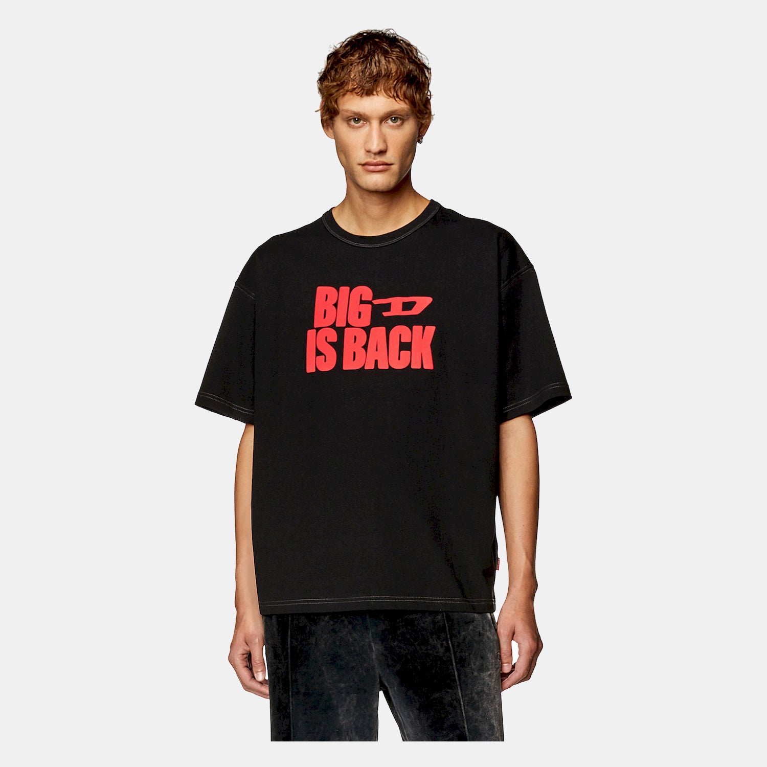 Diesel T Shirt A12118 0nfae Black Red Preto Vermelho_shot2