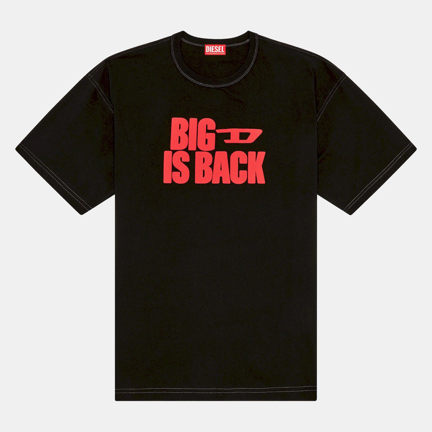 Diesel T Shirt A12118 0nfae Black Red Preto Vermelho_shot3