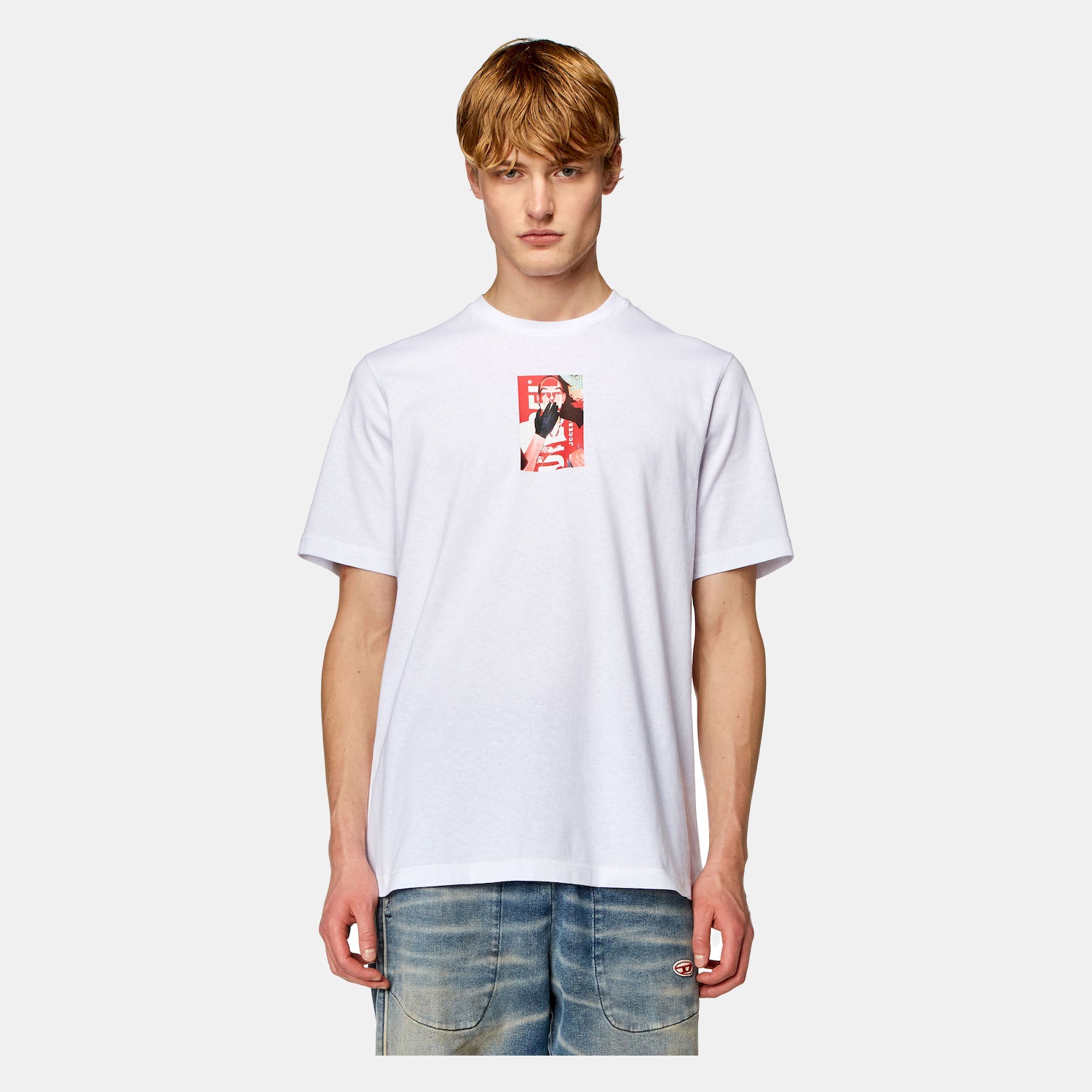 Diesel T Shirt A12458 0beaf White Branco_shot2