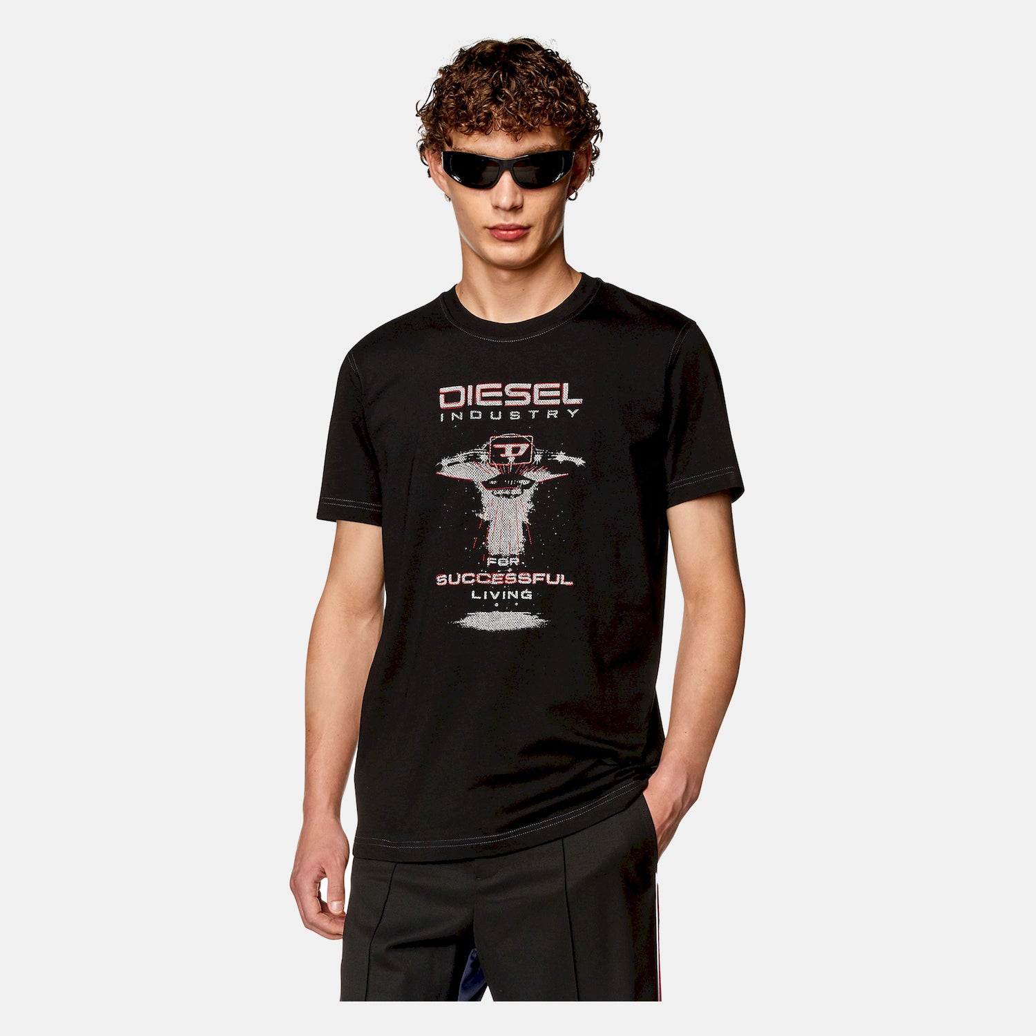 Diesel T Shirt A12497 0grai Black Preto_shot1