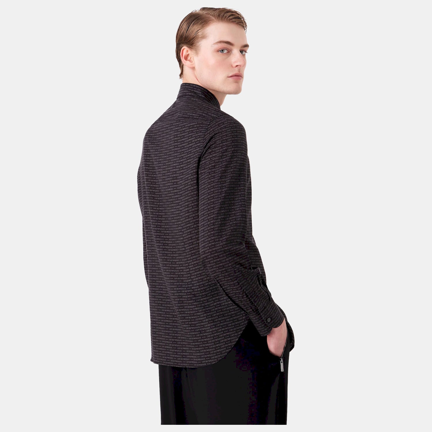 Emporio Armani Camisa Shirt 6r1cn1 1nkgz Black.logo Preto_shot1