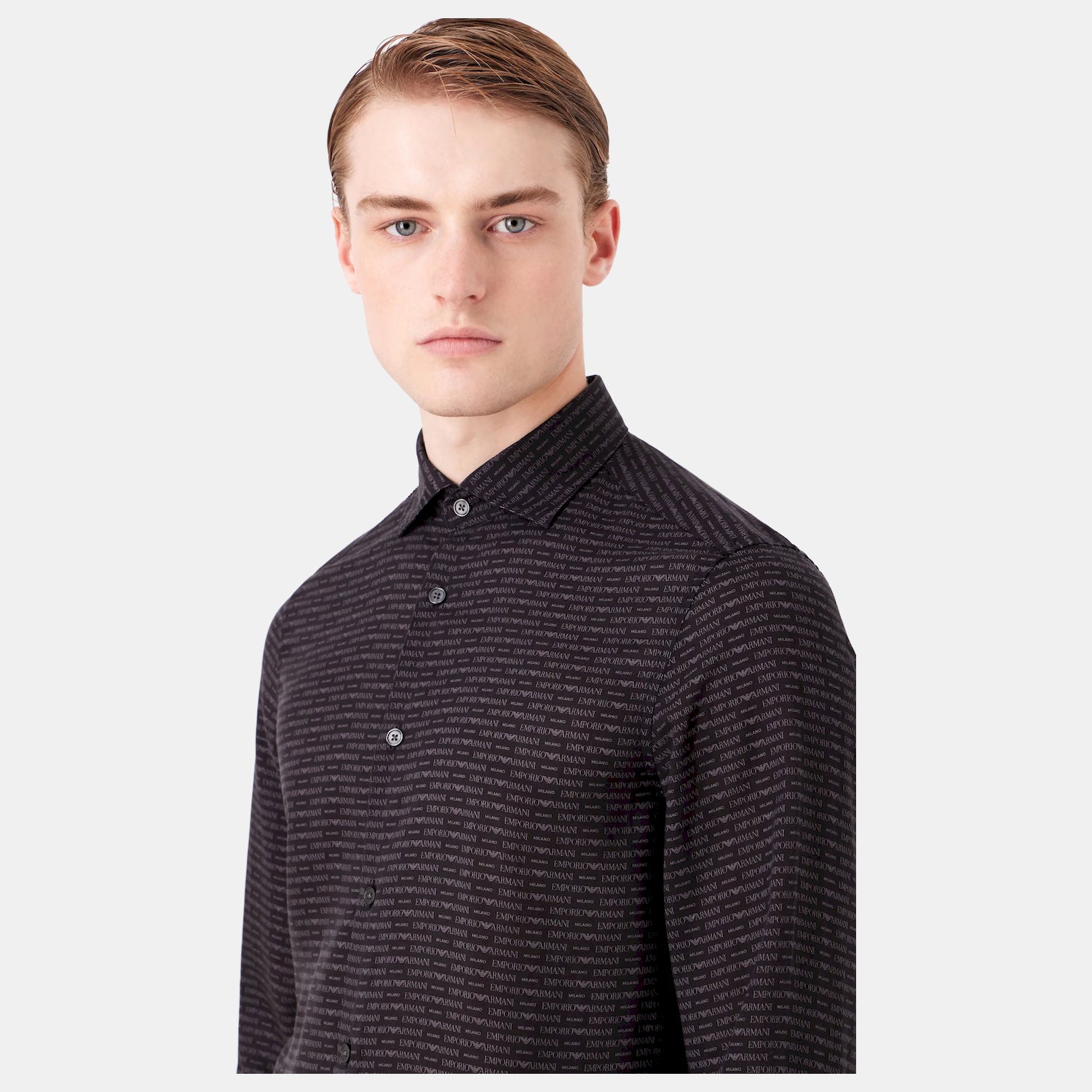 Emporio Armani Camisa Shirt 6r1cn1 1nkgz Black.logo Preto_shot3