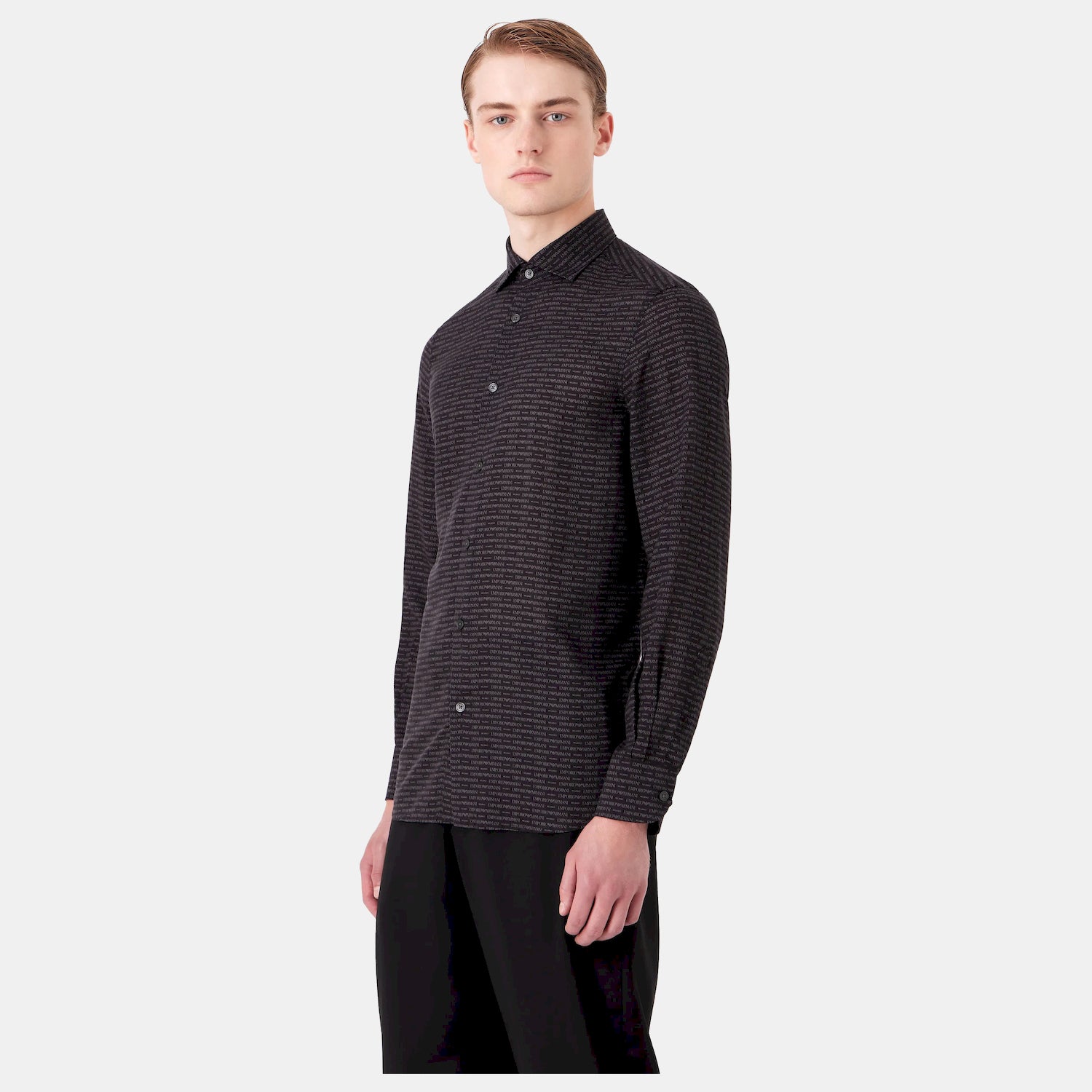 Emporio Armani Camisa Shirt 6r1cn1 1nkgz Black.logo Preto_shot5