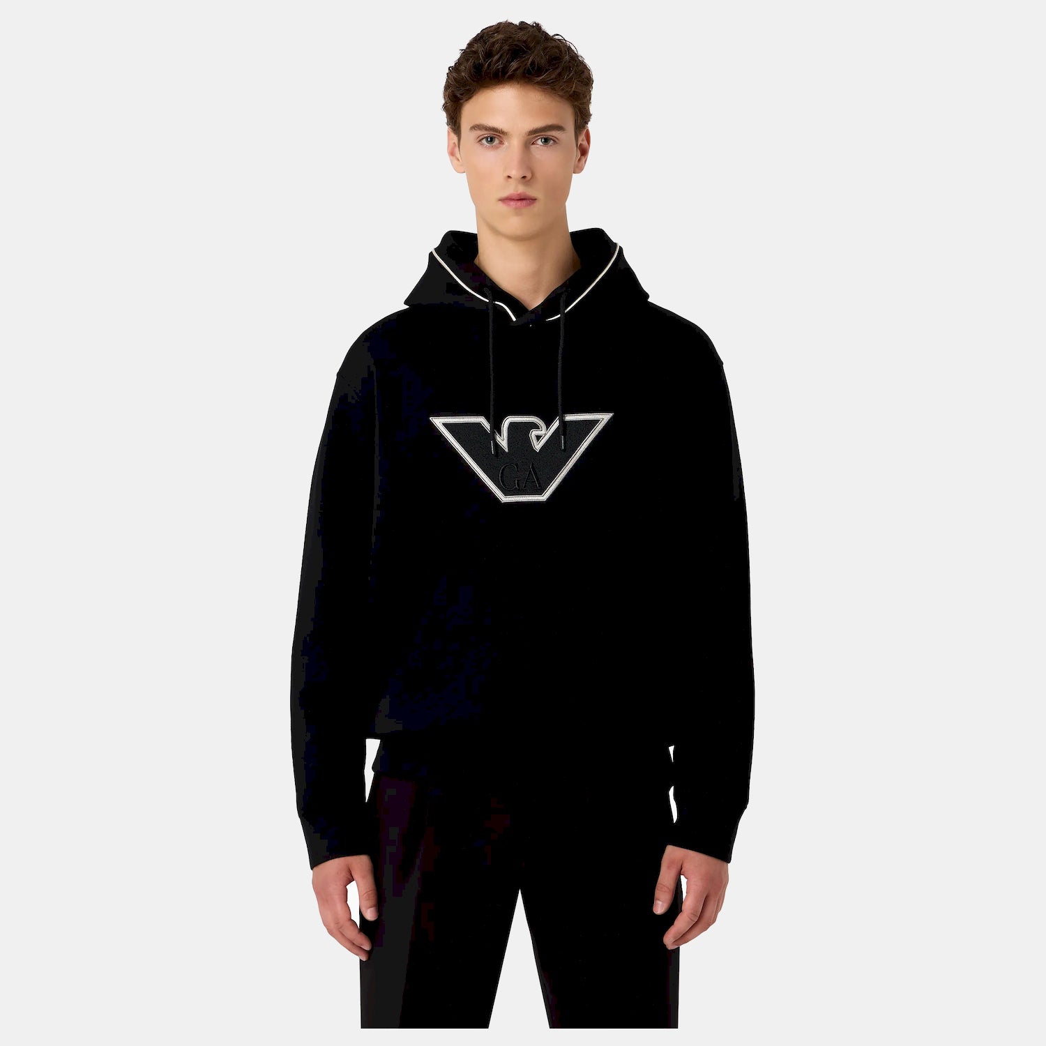Emporio Armani Camisola Hoodie 6r1me5 1jhsz Black.logo Preto_shot1