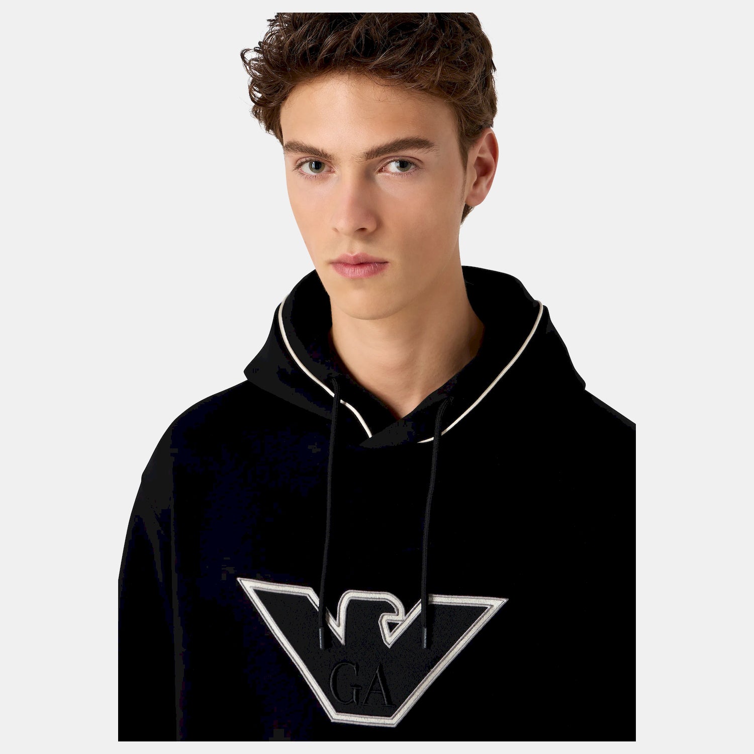 Emporio Armani Camisola Hoodie 6r1me5 1jhsz Black.logo Preto_shot3