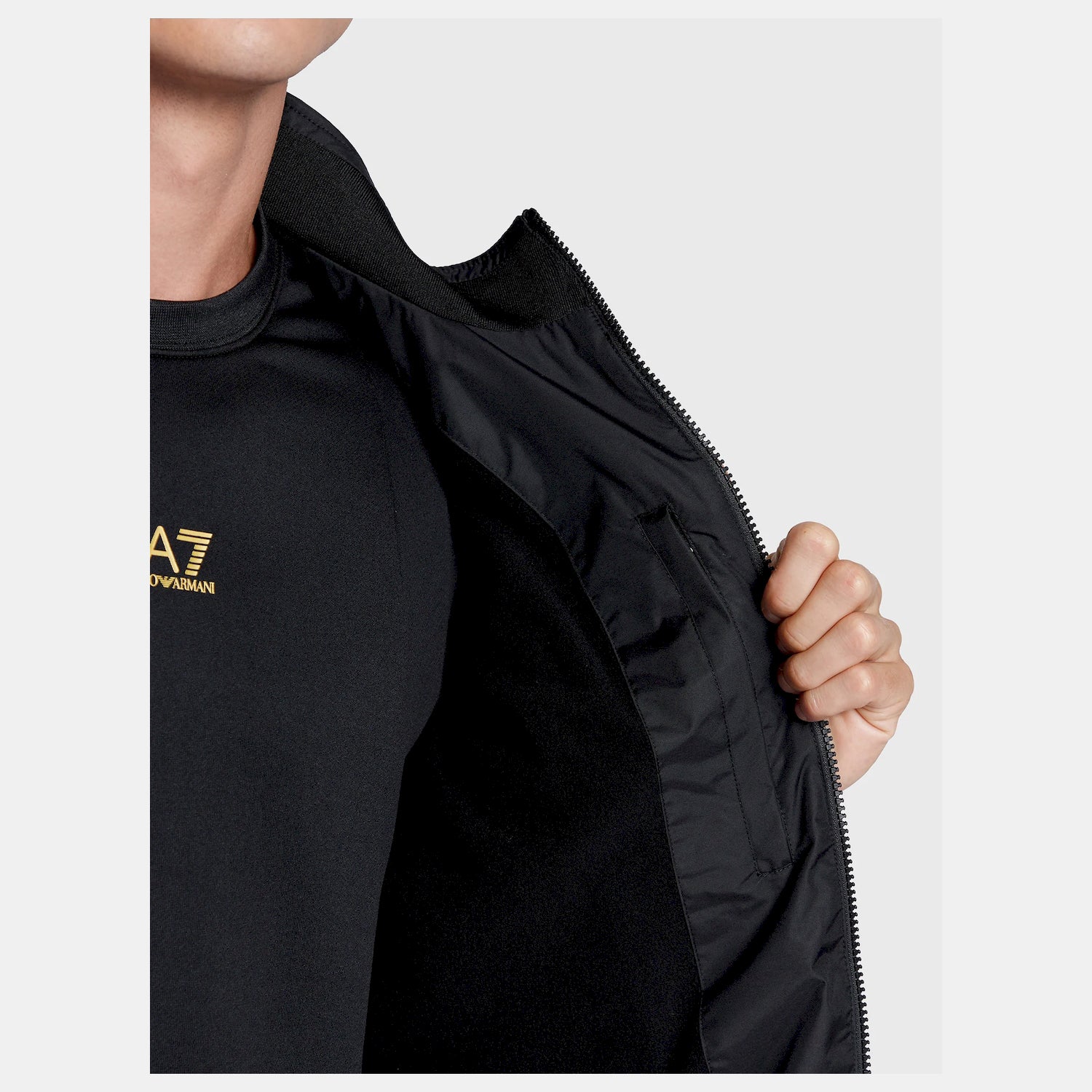 Emporio Armani Ea7 Blusao Jackets 6lpb27 Pn27z Blk Gold Preto Ouro_shot4